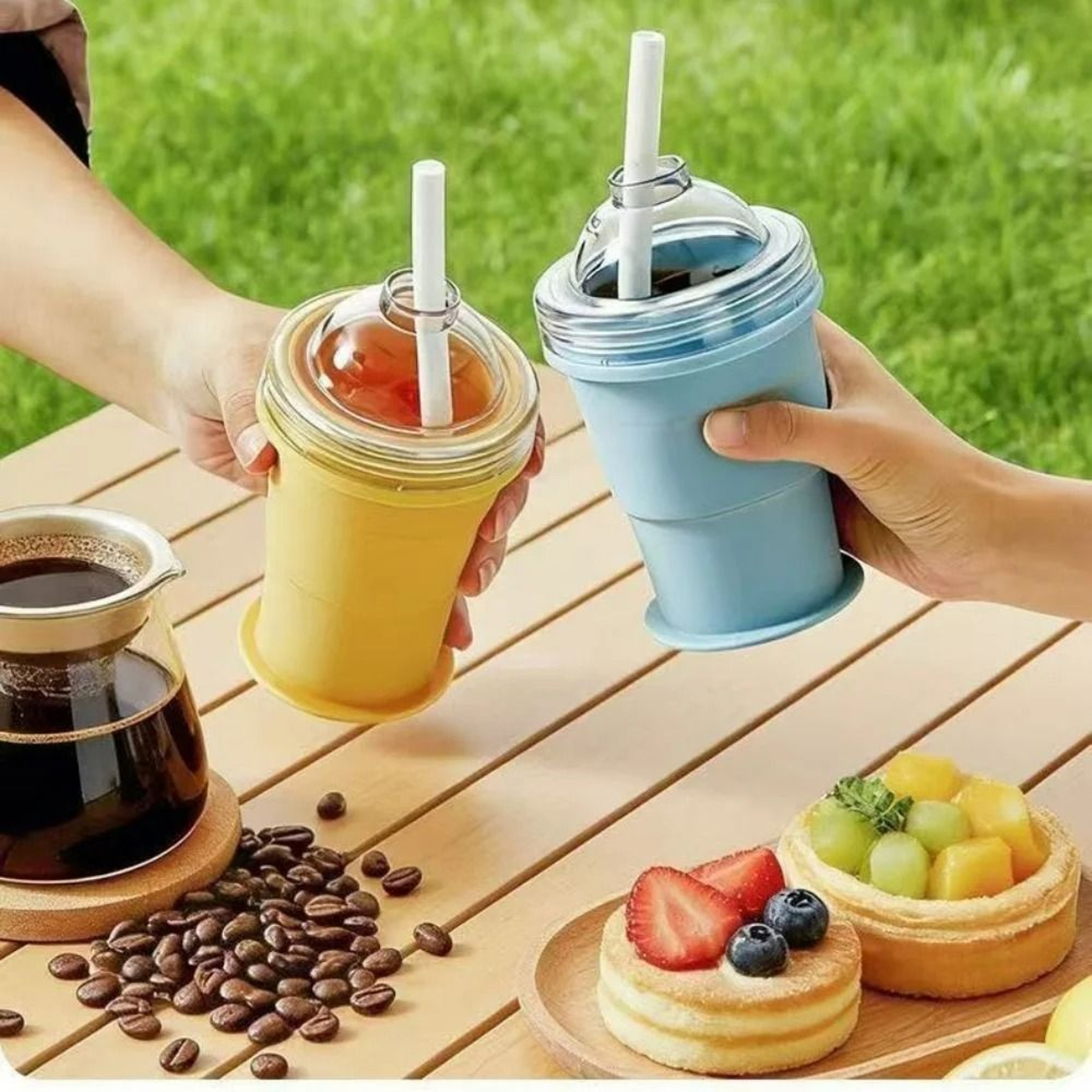 2in1 Foldable Silicone Travel Cup  Ice Ball Maker 5