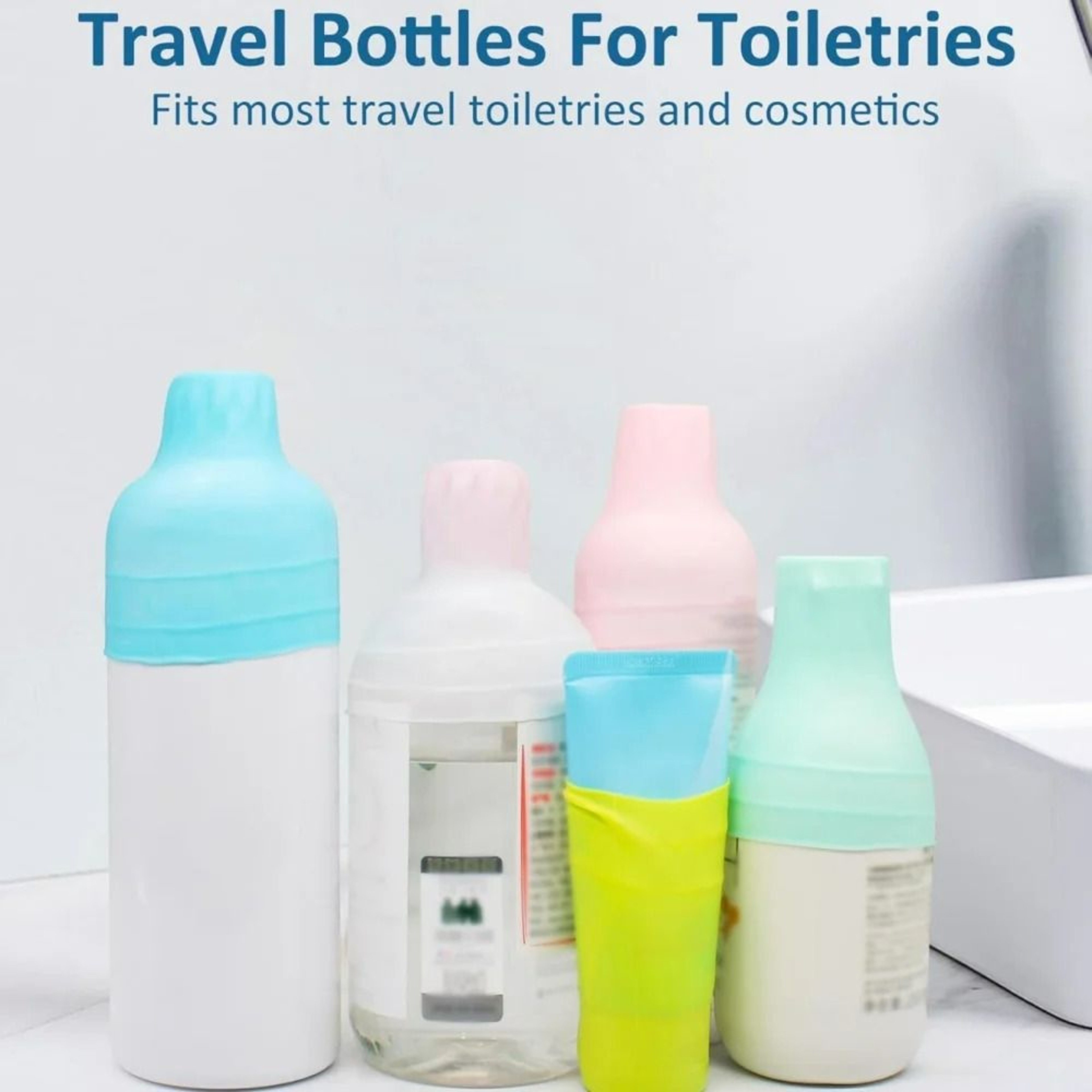 Universal Elastic Silicone LeakProof Travel Bottle Covers 4
