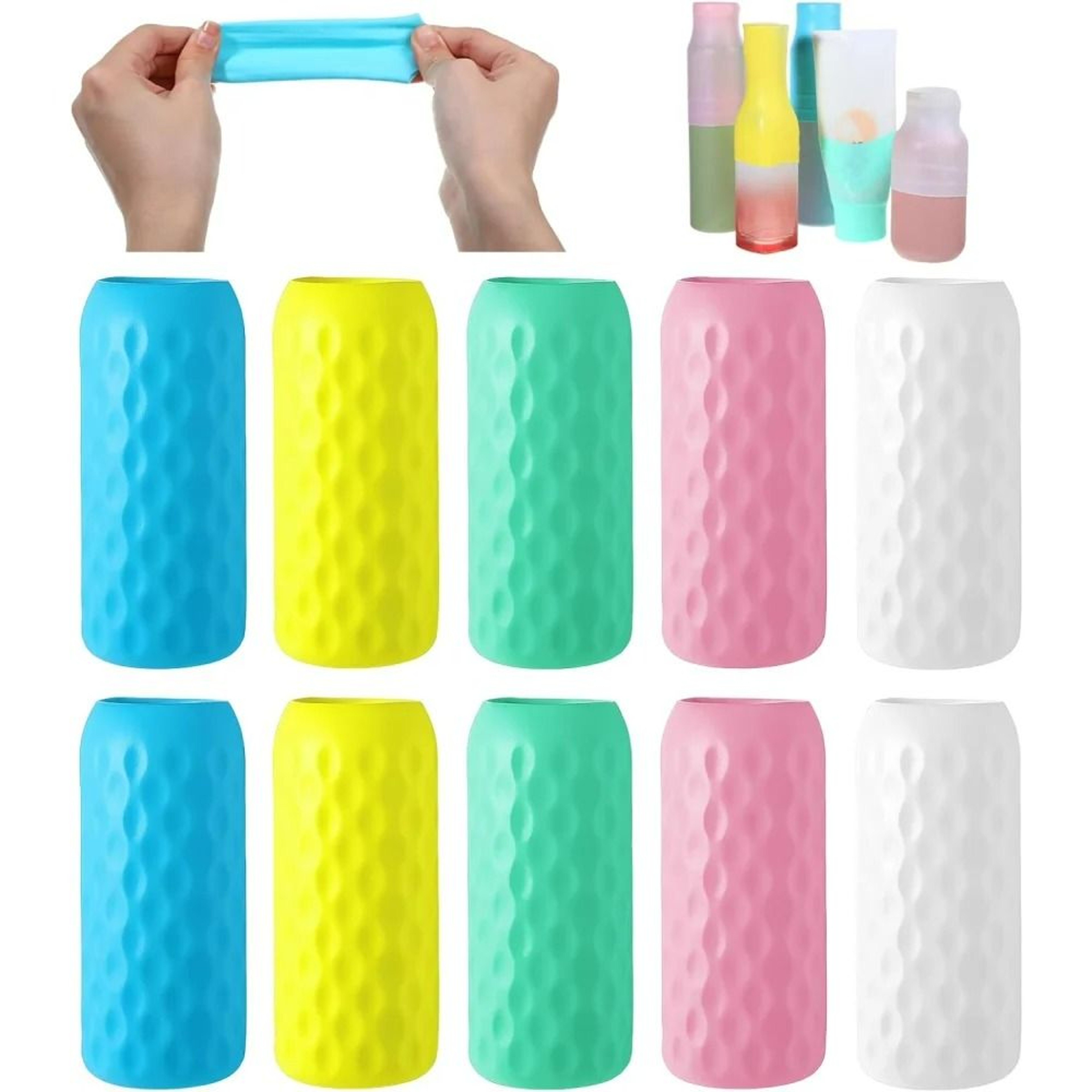 Universal Elastic Silicone LeakProof Travel Bottle Covers 1