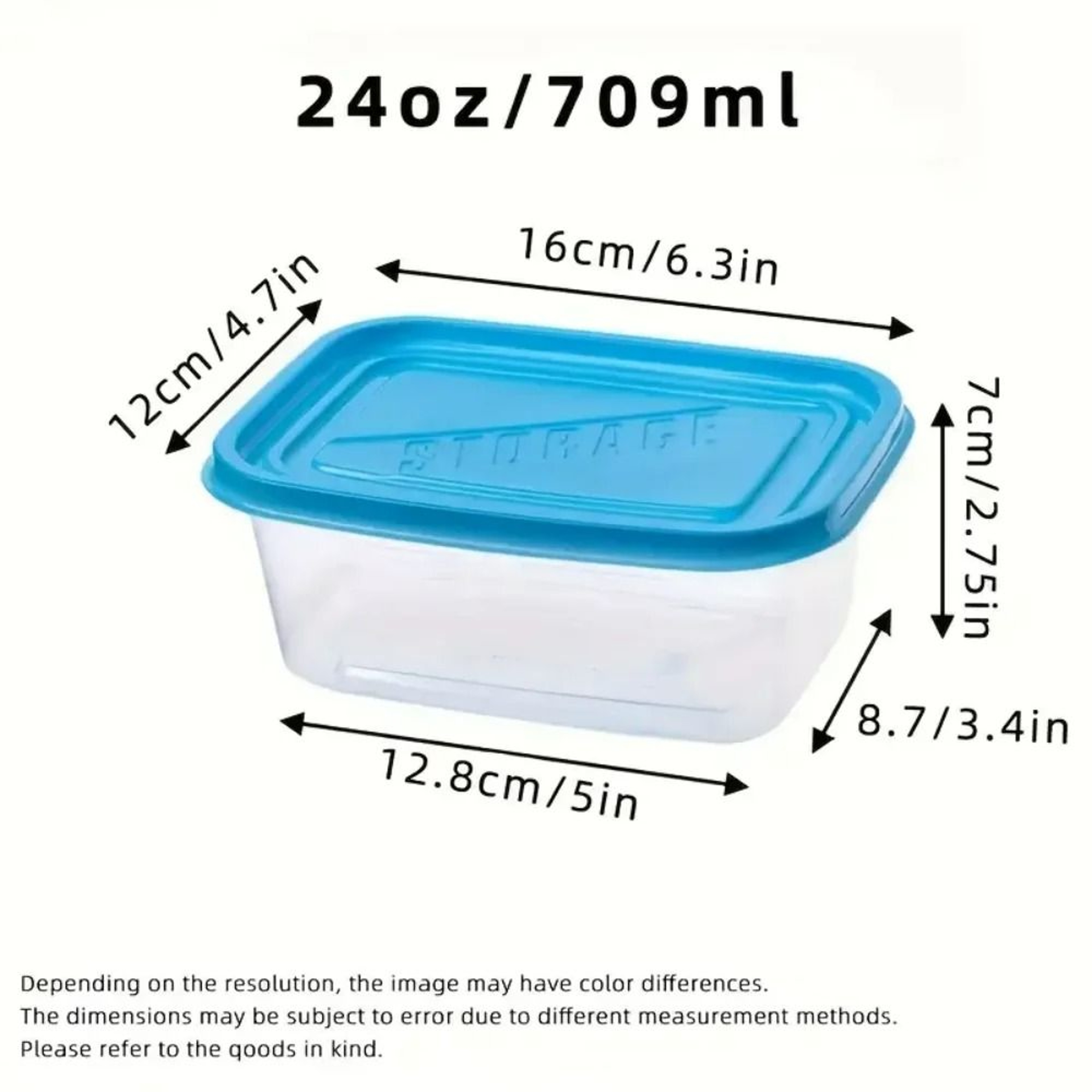 Rectangular Meal Prep Containers With Colorful Lids  Pack Of 6  2