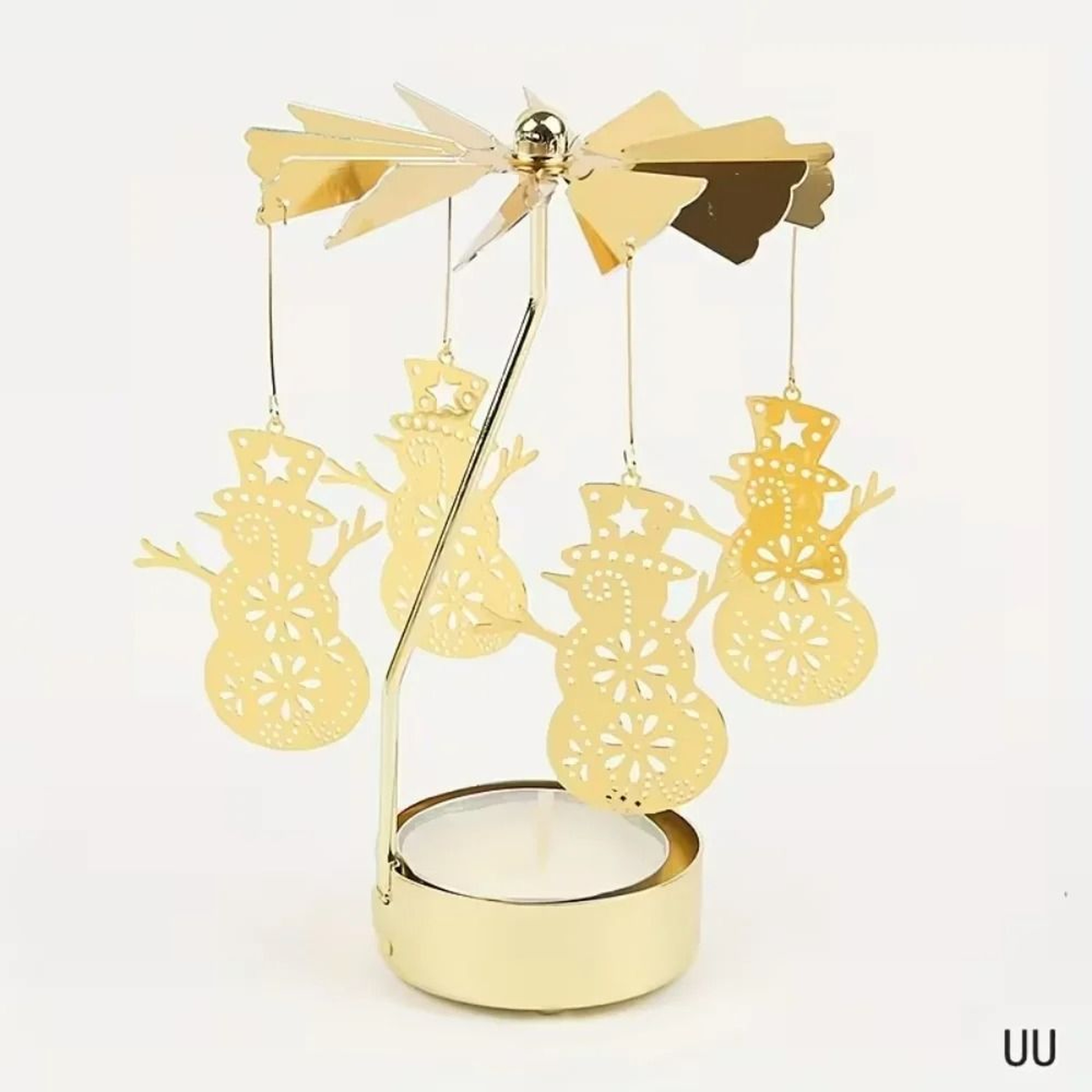 Rotating Metal Tea Light Candle Carousel Table Decoration 8