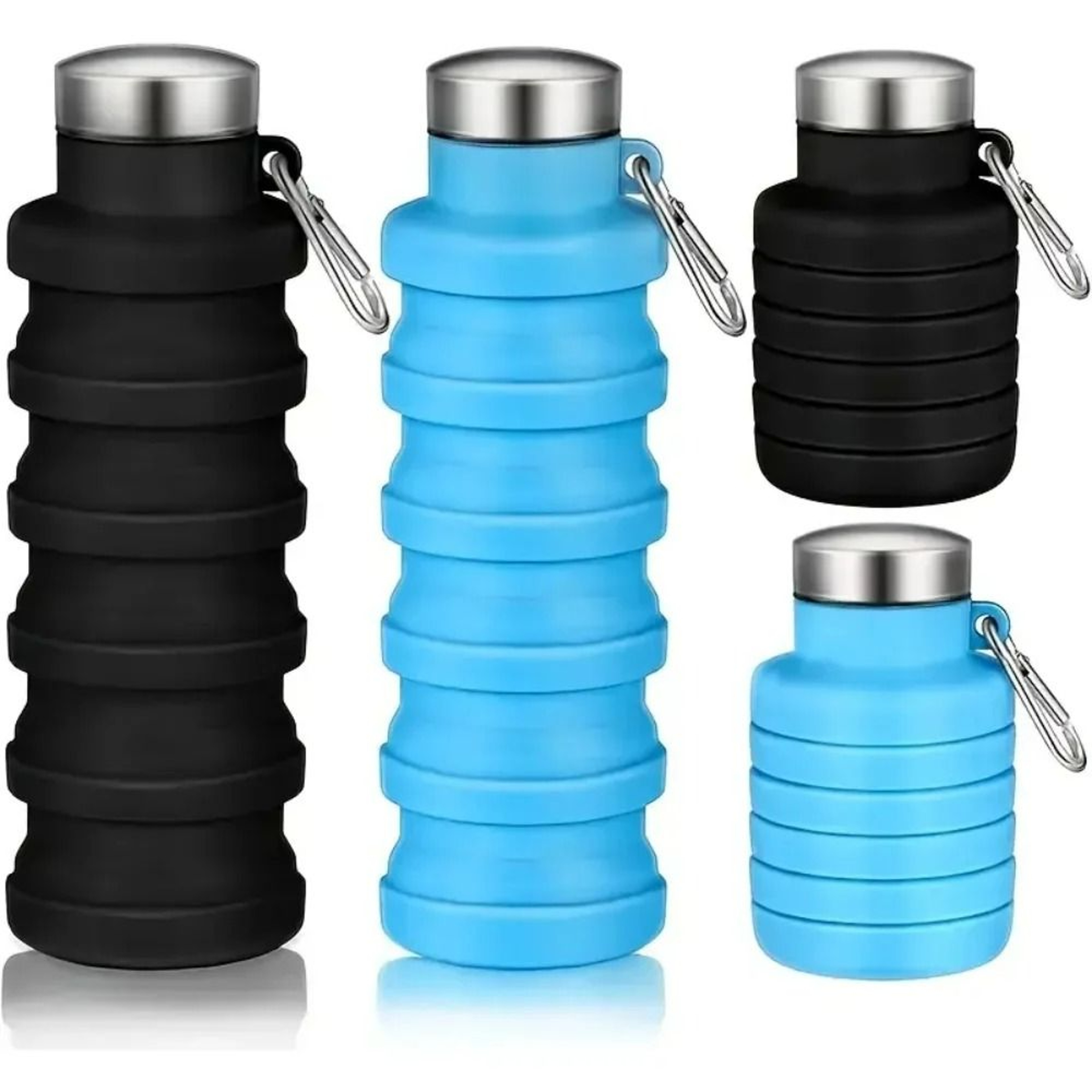 500ml 169 Fl Oz Collapsible FoodGrade Silicone Water Bottle 0