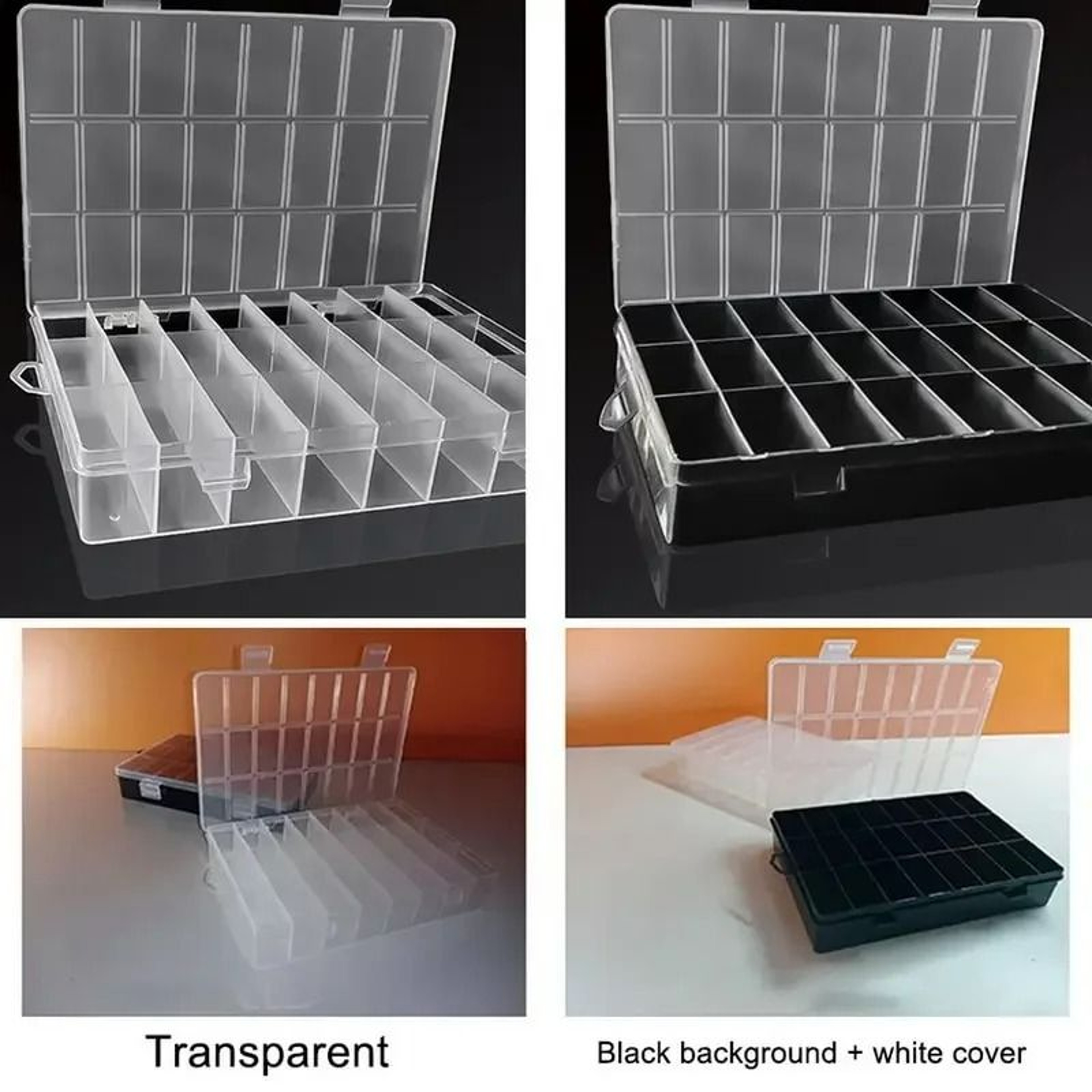 24Grid Plastic Compartment Storage Box  Organizer Container 4