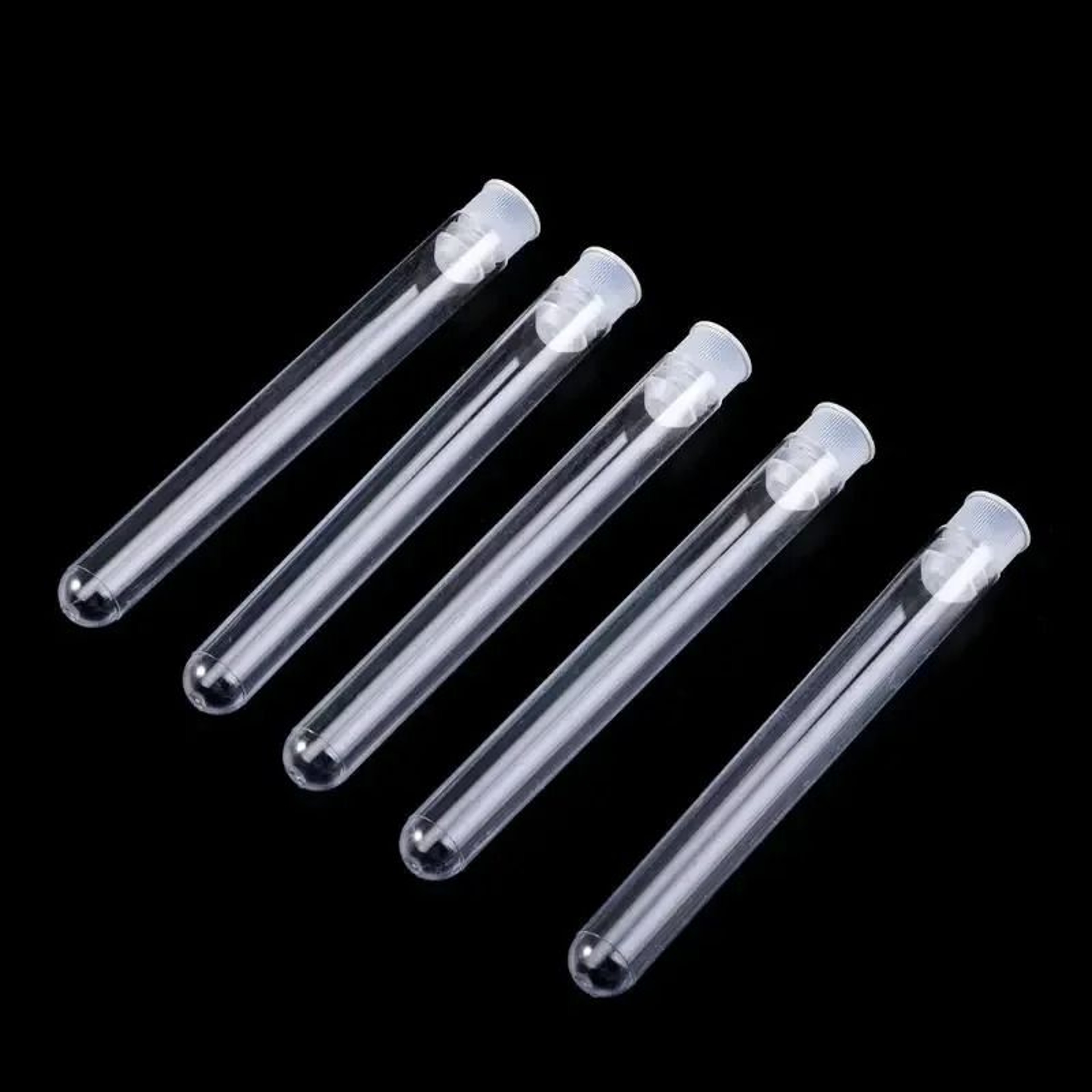 50Piece Transparent Plastic Test Tubes With Push Caps 0