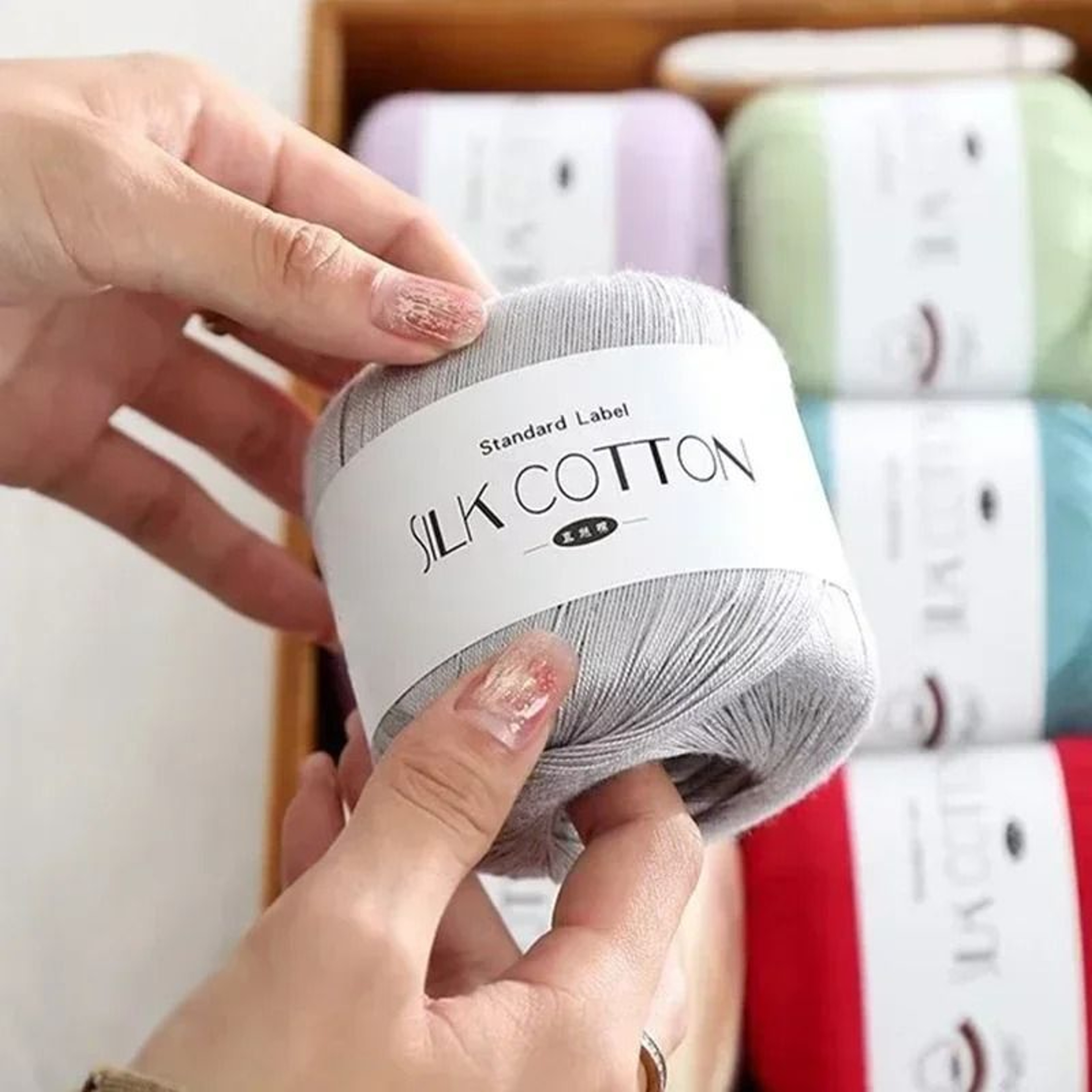 Soft Milk Cotton Silk Lace Crochet Yarn Skein 176 Oz  50 G 3