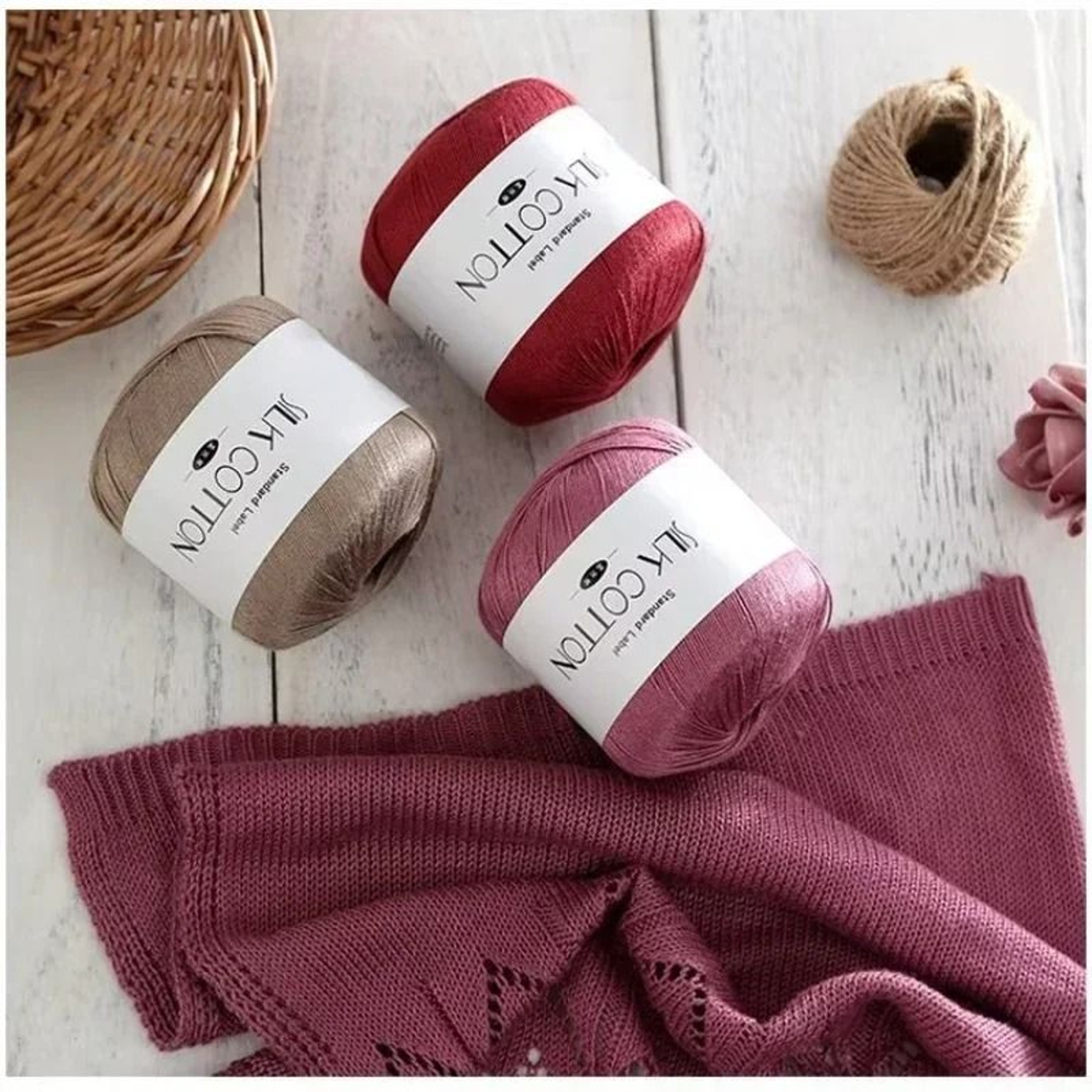 Soft Milk Cotton Silk Lace Crochet Yarn Skein 176 Oz  50 G 5