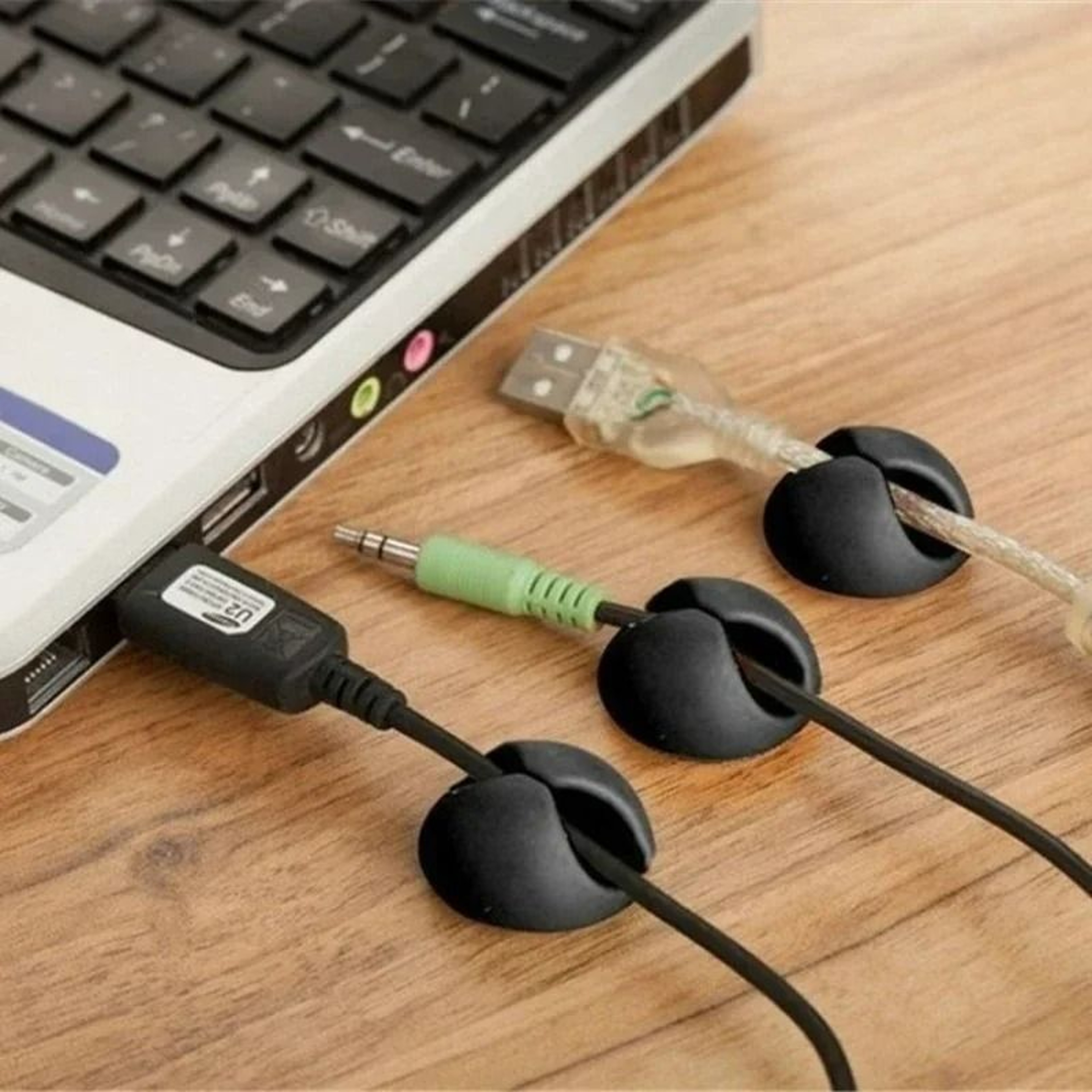 10 Piece Silicone Cable Organizer Clips Desktop Cord Management Holders 1