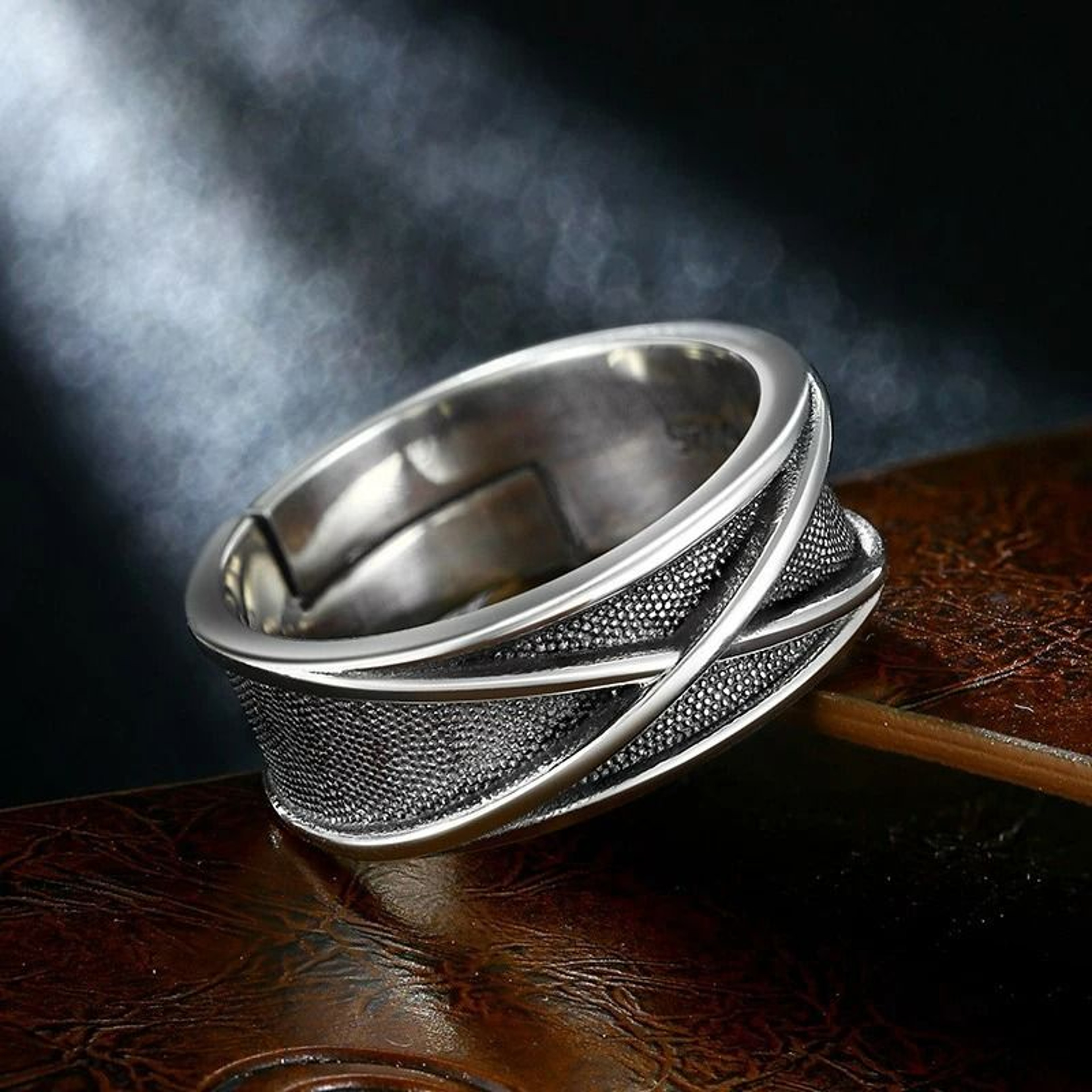 Retro Time Space Ring Gothic Adjustable Open Metal Ring Anime Jewelry Gift 2