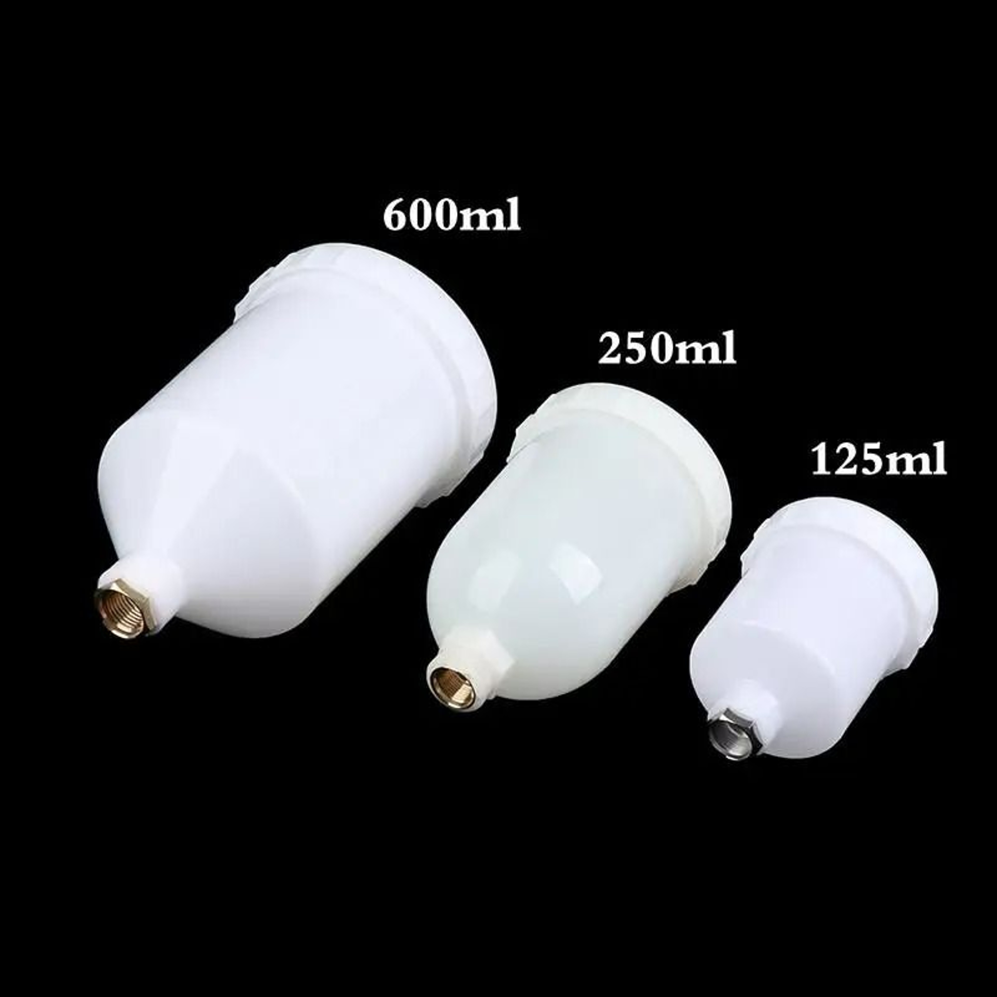 Plastic Gravity Feed Spray Paint Pot Cup With Threaded Connector Replacement 0