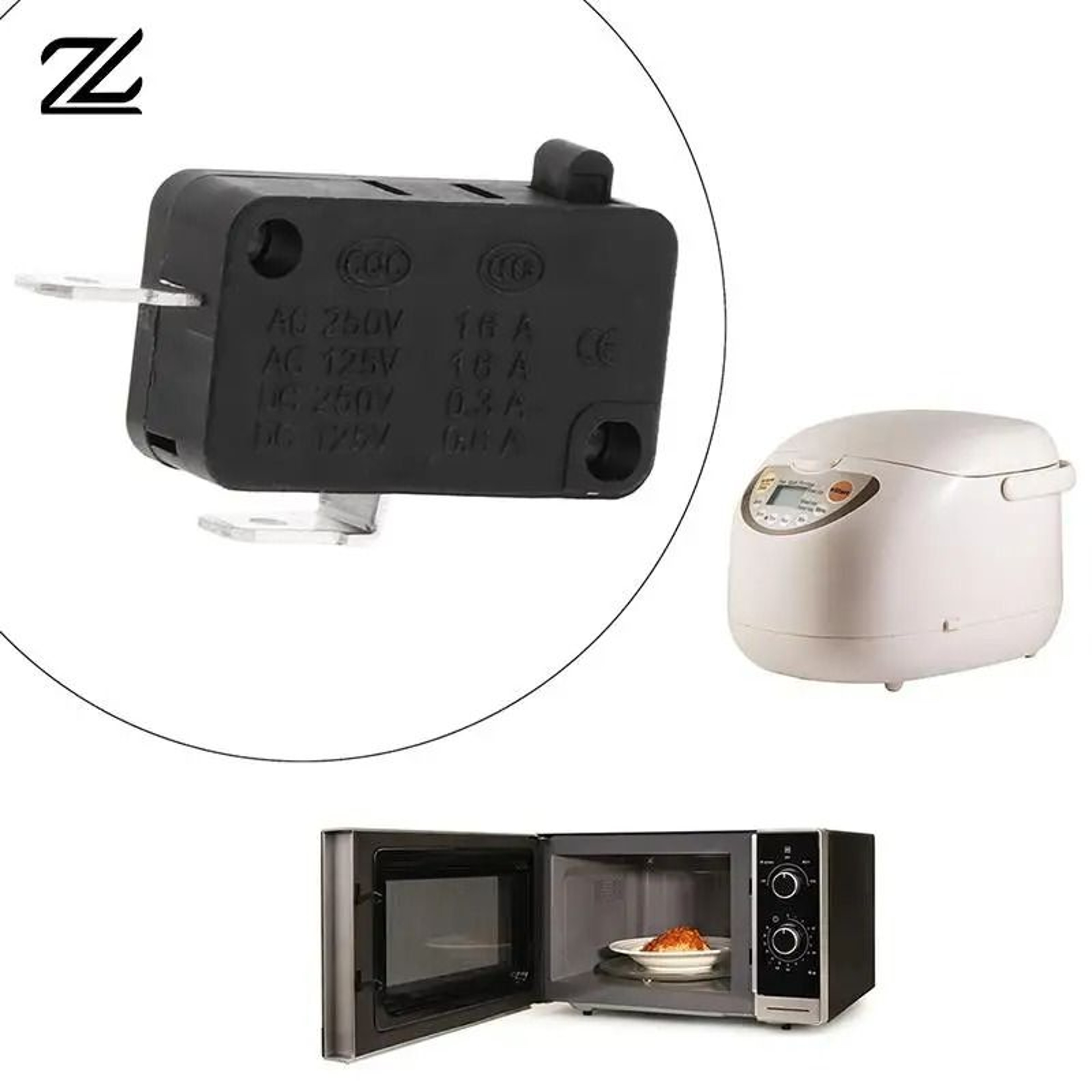 5 Piece KW1103 Microwave Oven Door Micro Switch 16A 250V 2 Pins Normally Closed 1
