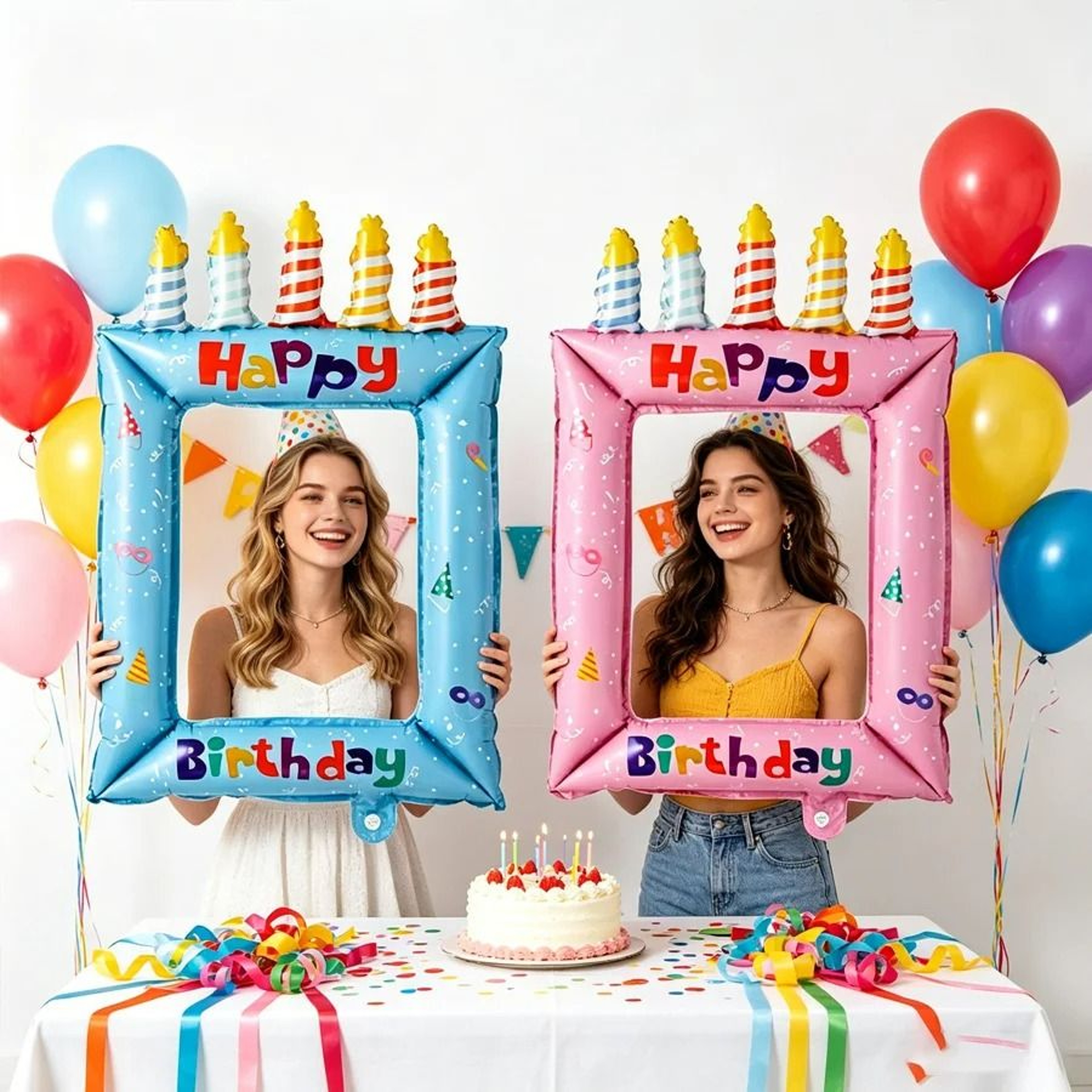 Princess Theme Inflatable Foil Balloon Photo Frame For Selfie Party Backdrop 5