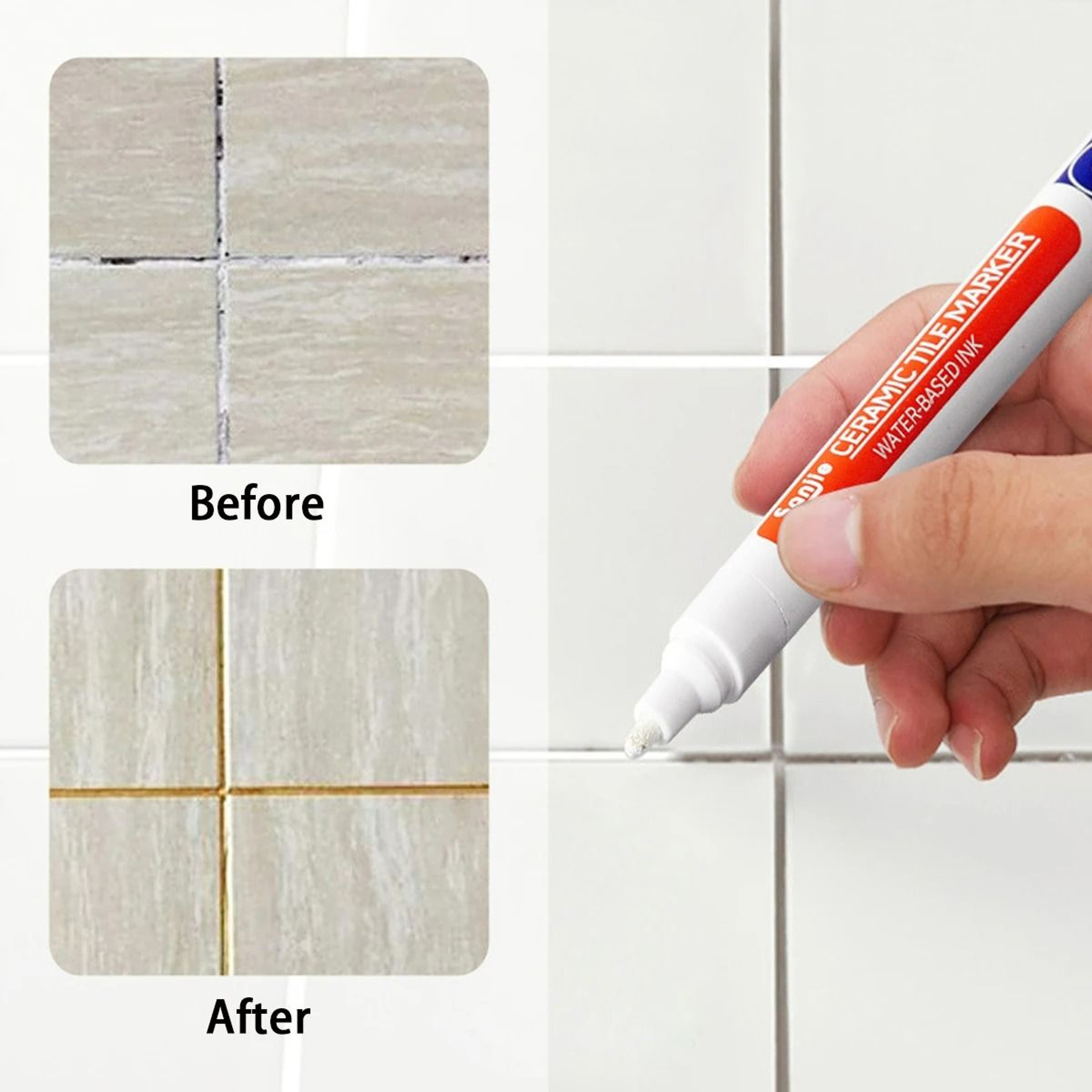 5 Piece Waterproof Ceramic Tile Grout Marker Pen Set With AntiMold Formula 2