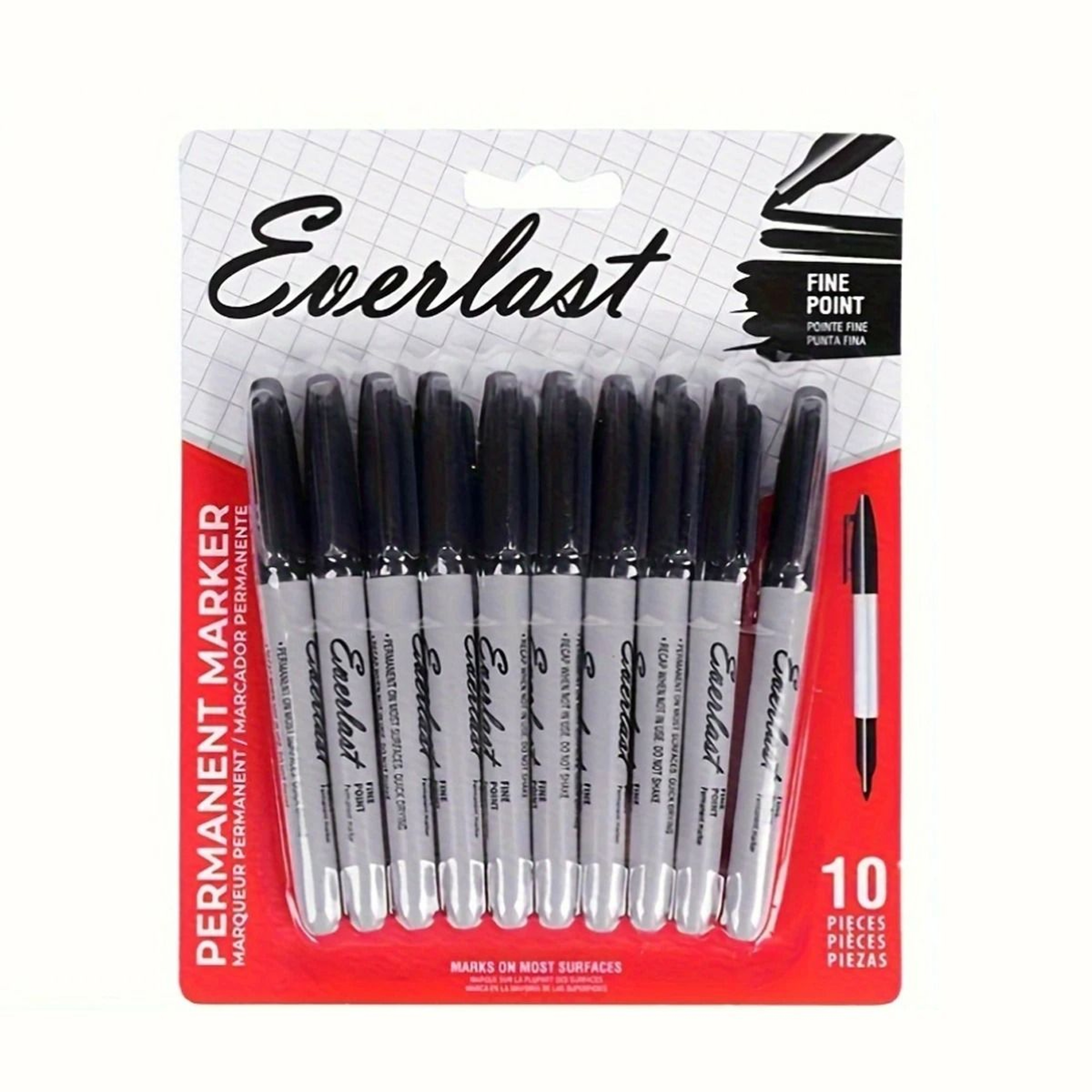 10 Piece Colorful Permanent Marker Set For Classroom Office And Art Projects 6