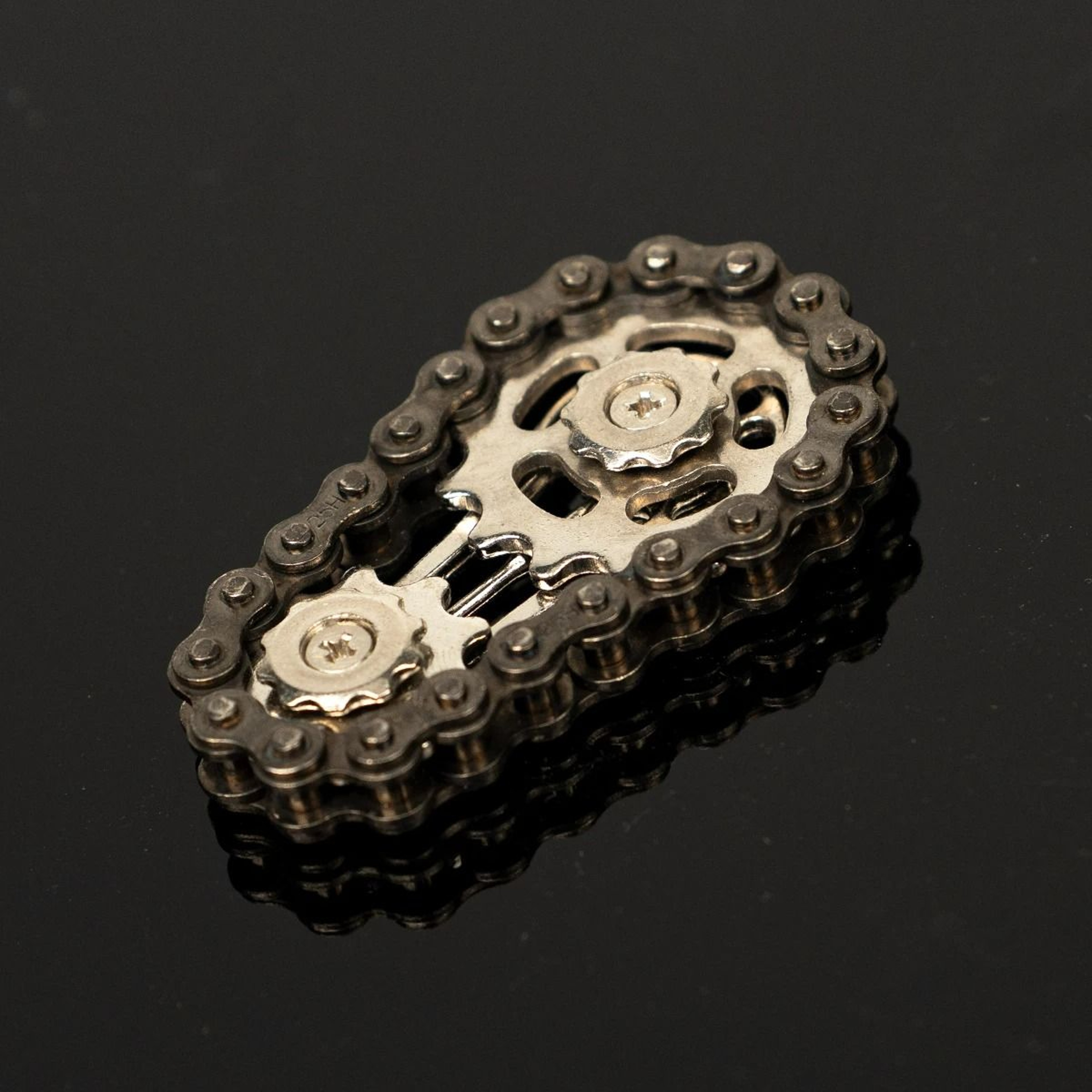 Silent CNC Machined Stainless Steel Bicycle Chain Gear Finger Spinner 6