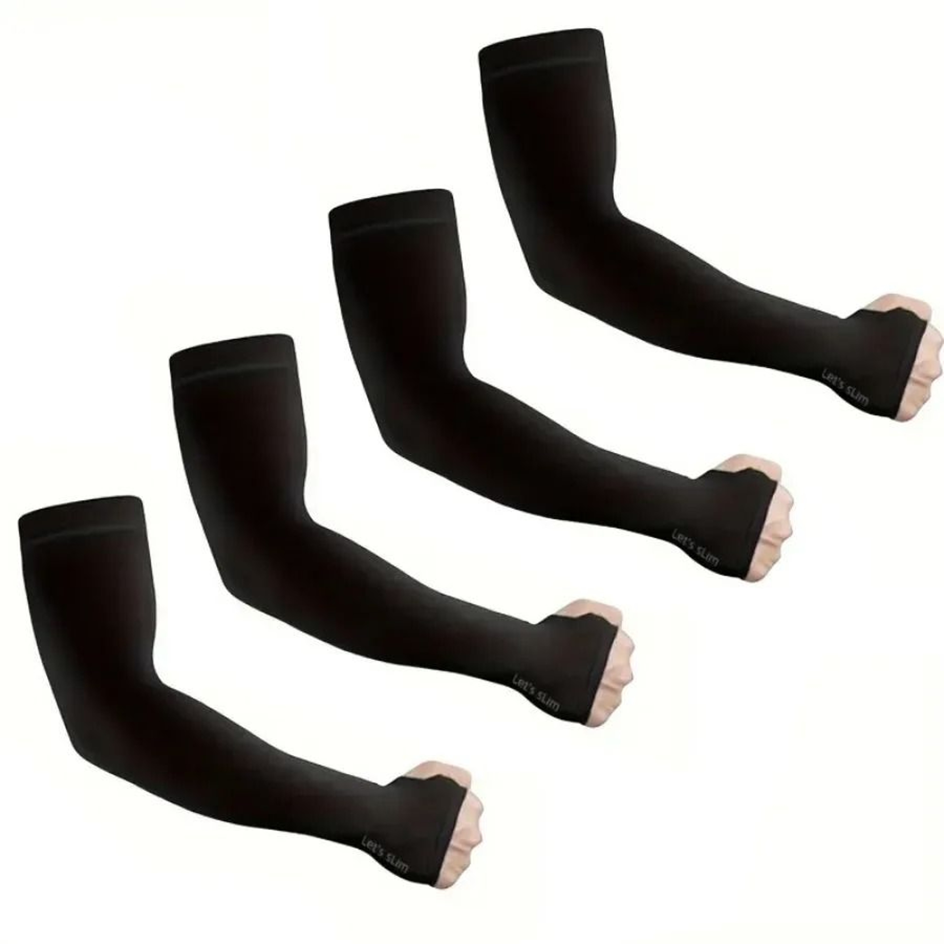4 Pair Ice Silk Sun Protection Arm Sleeves For Sports Cycling And Driving 0