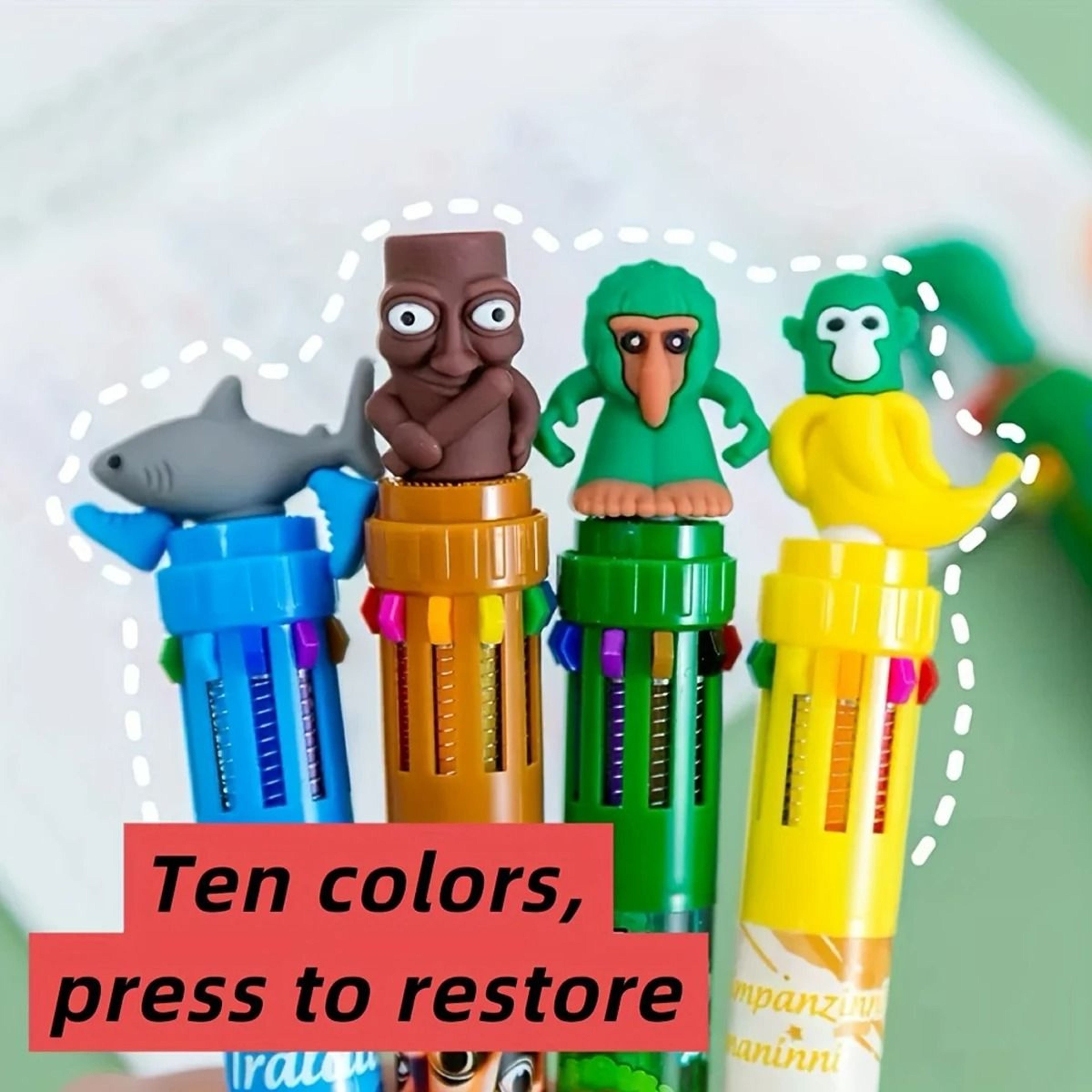 3 Piece Chinese Mythology 10Color Multicolor Ballpoint Pens 05mm 5