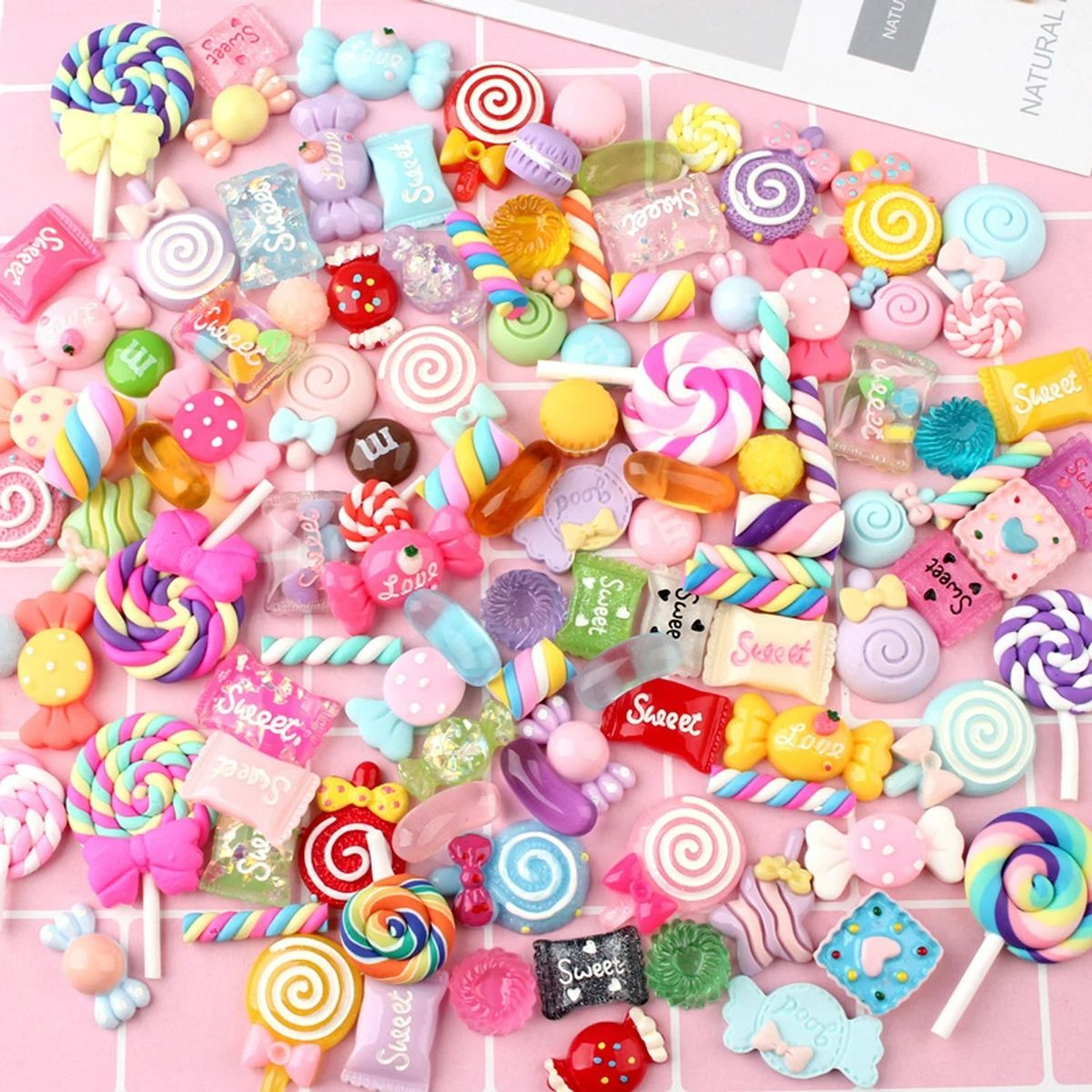 30 Piece Multicolored Resin Candy Slime Charms Set For DIY Crafts 0