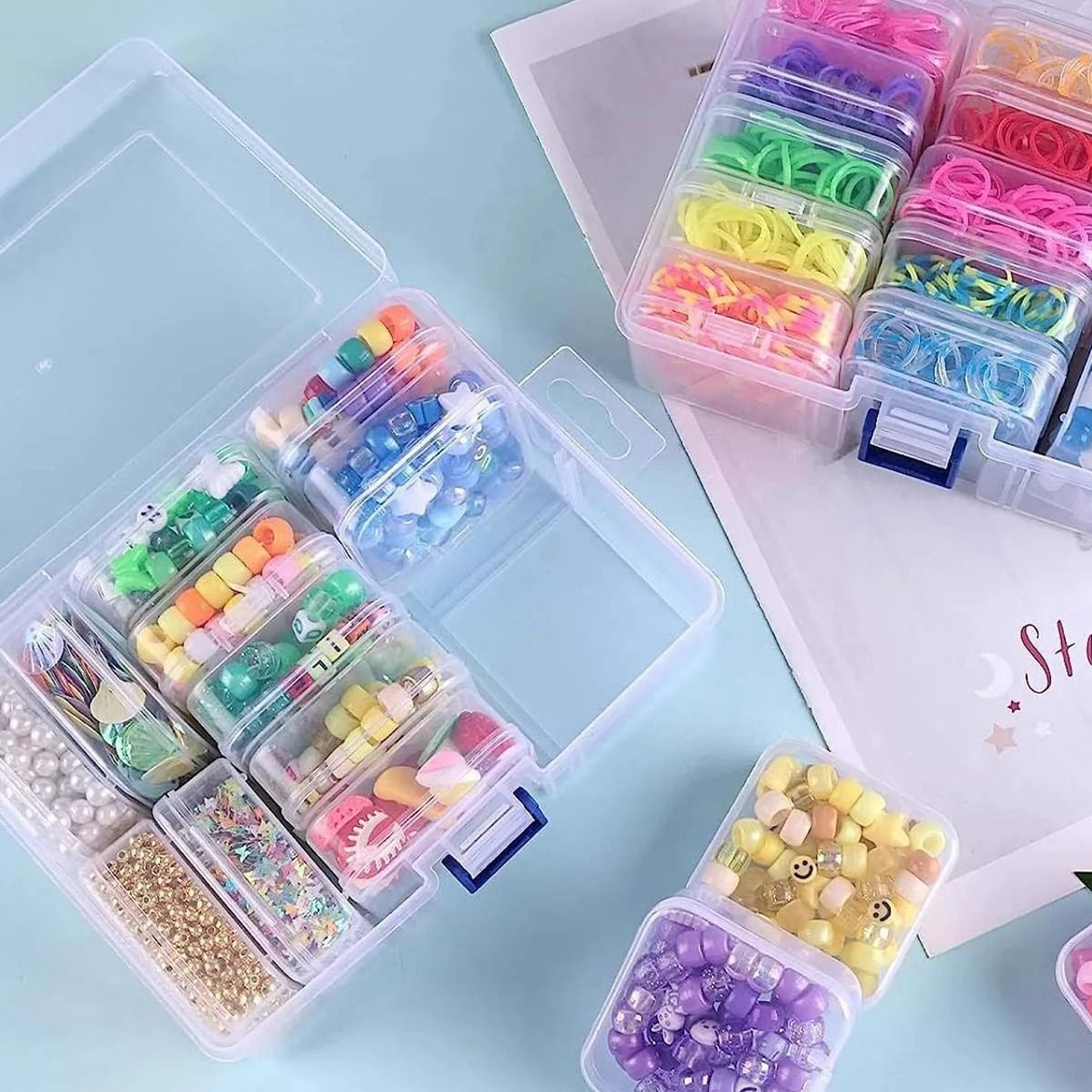14Piece Mini Transparent Storage Box Set For Jewelry Beads And Craft Supplies 4
