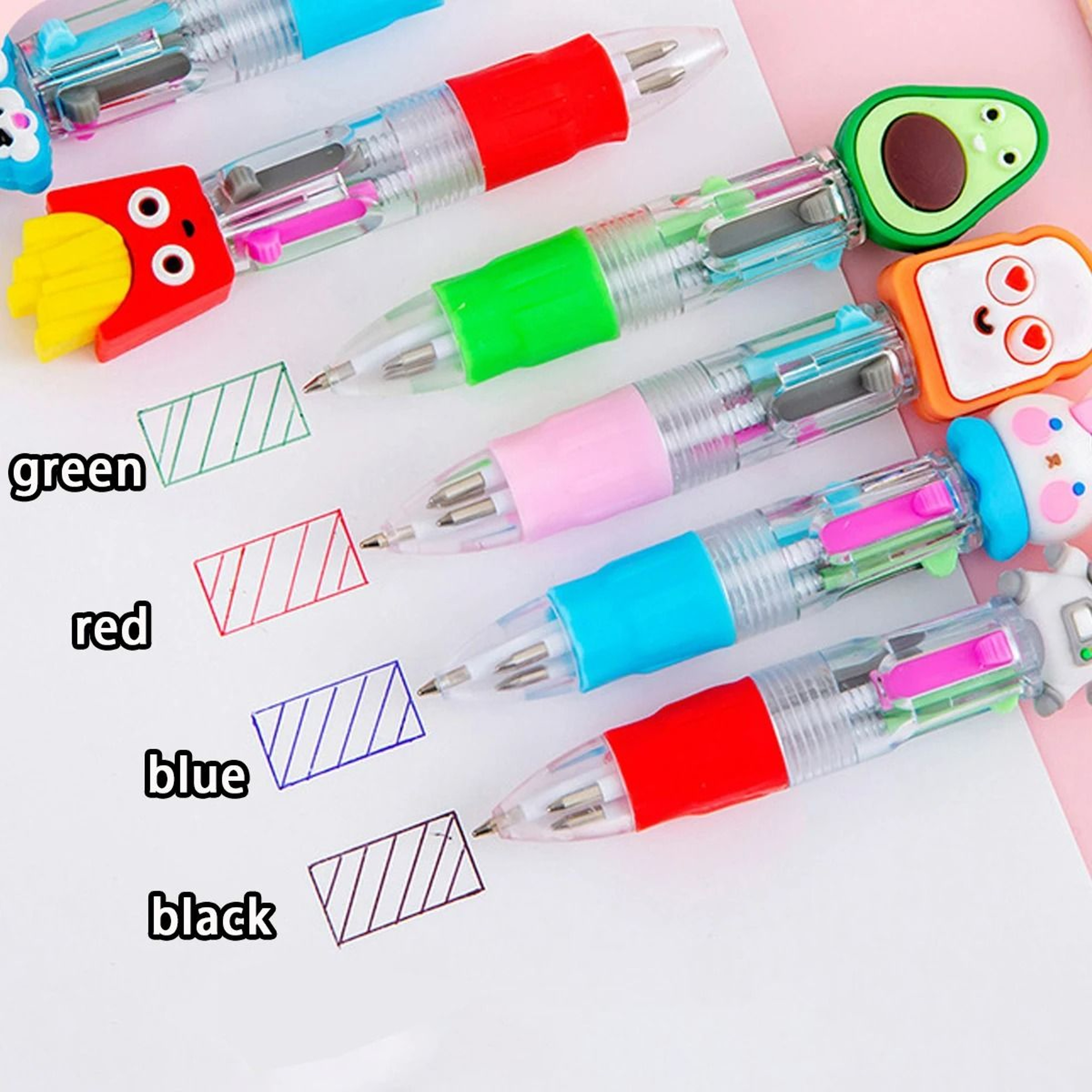 12Piece Cute 4in1 Multicolor Retractable Mini Ballpoint Pens Set 4