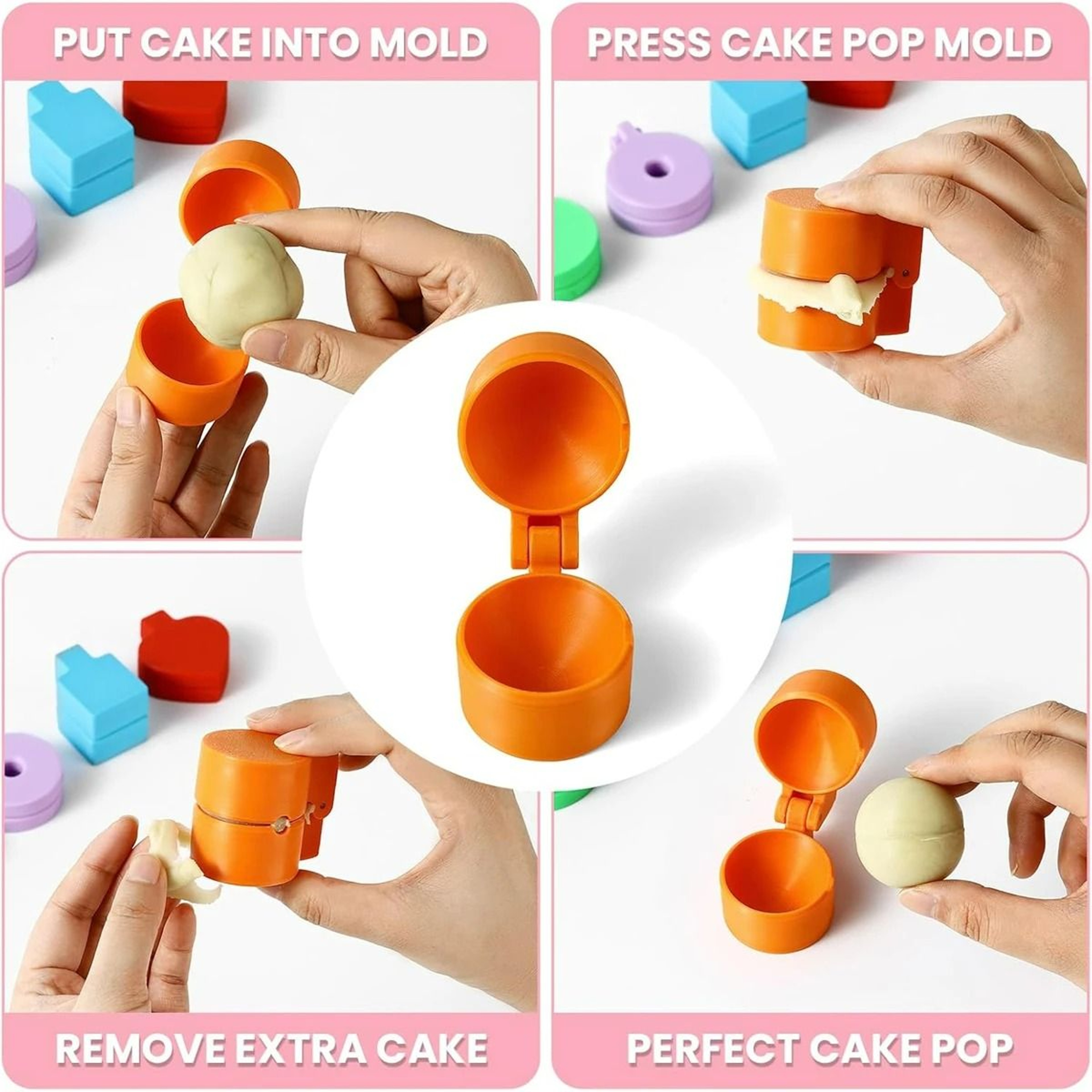 Round And HeartShaped Silicone Cake Pop Molds And Baking Tools Set 5
