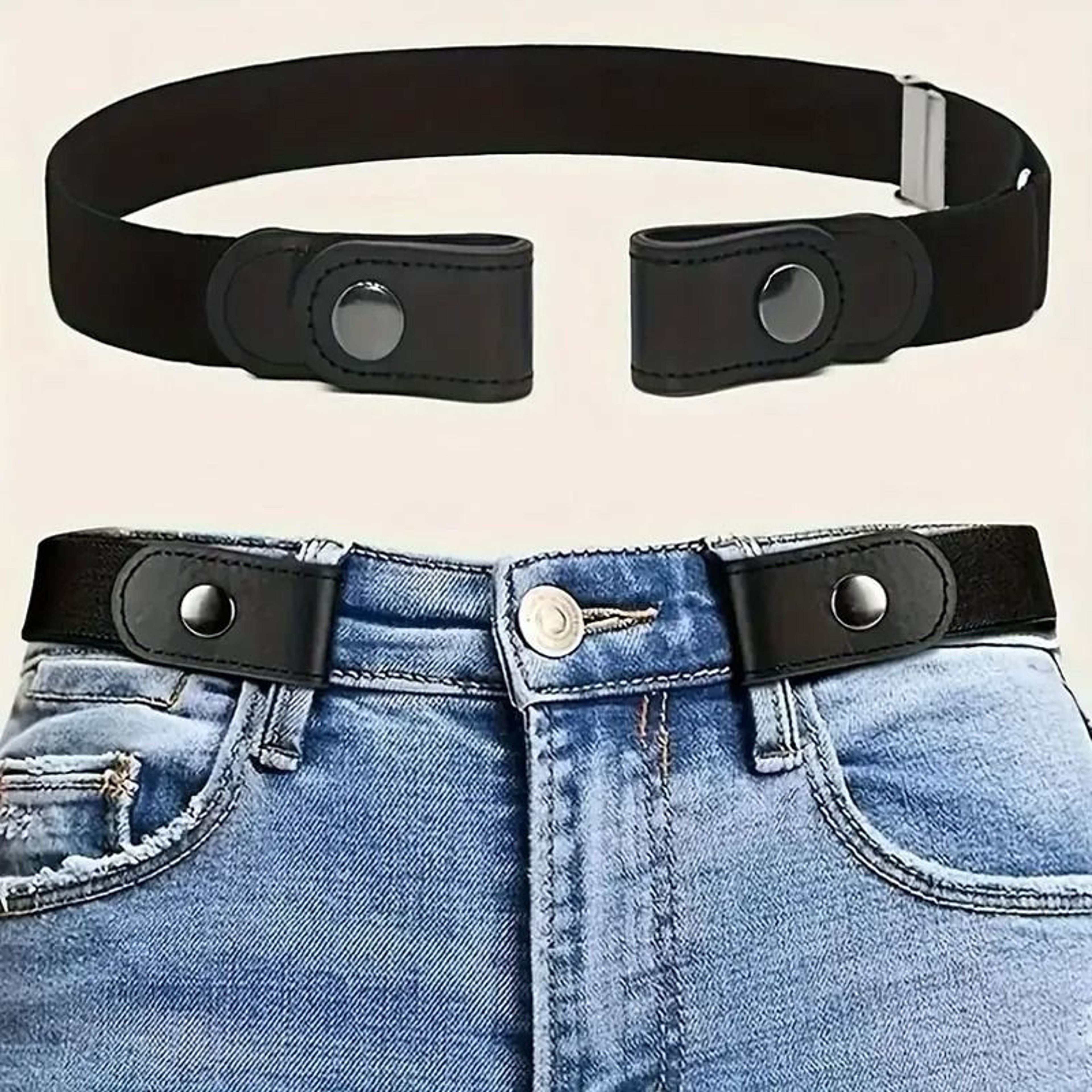 1Piece Traceless Invisible Elastic BuckleFree Belt For Jeans And Pants 0