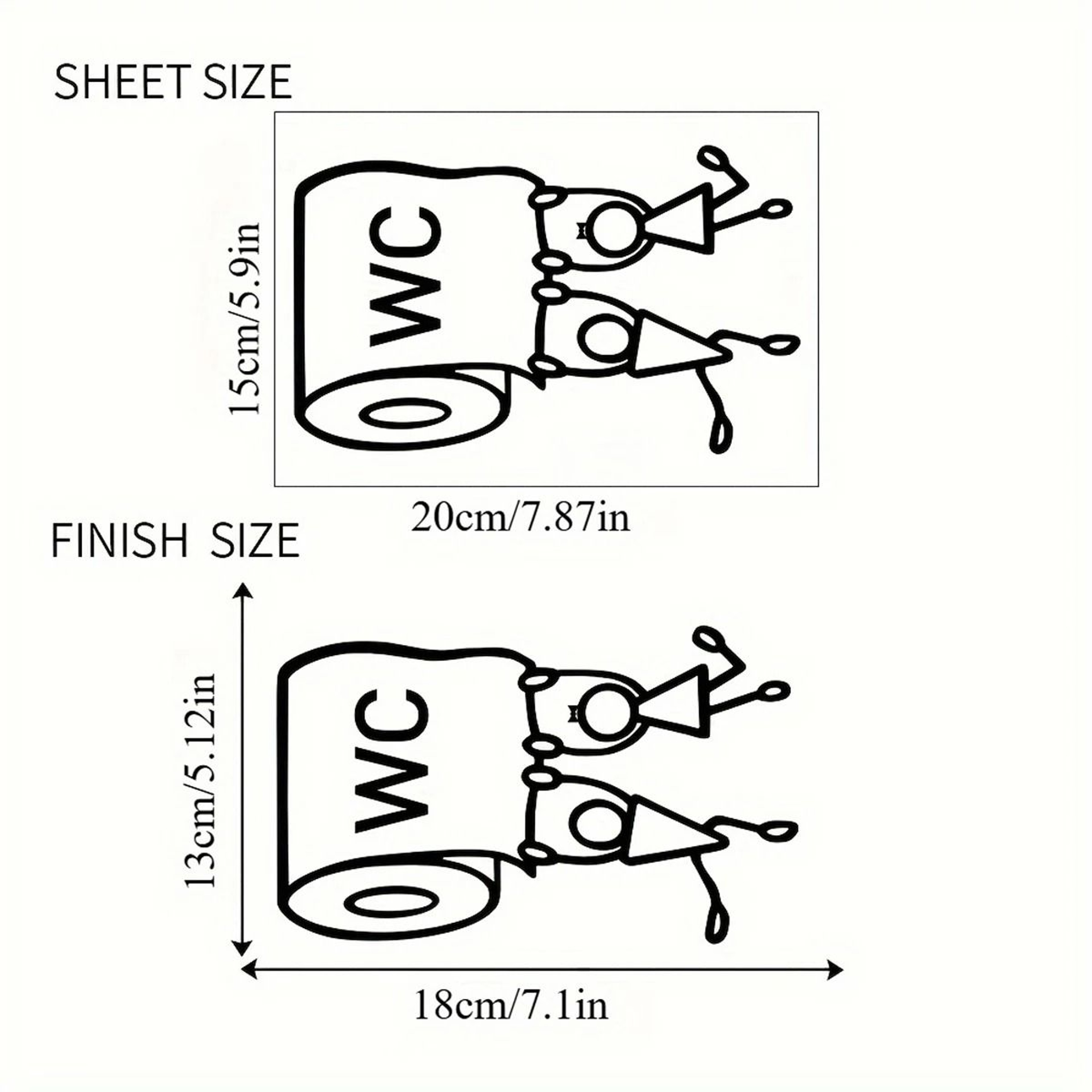 Cartoon WC Humorous Toilet Wall Art Sticker And Bathroom Decor Decal 1
