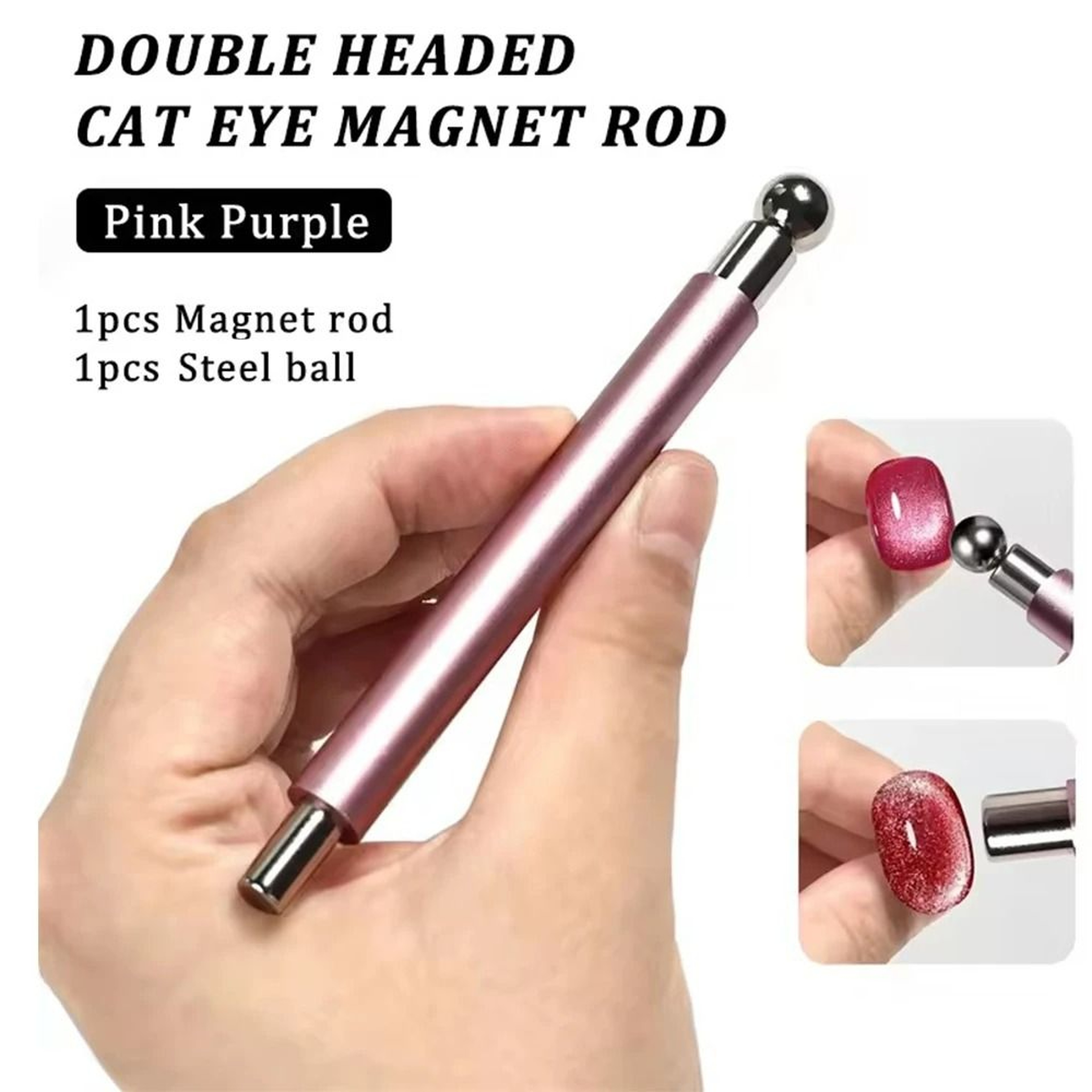 DoubleHeaded Nail Cat Eye Magnetic Ball And Magnet Stick Tool For 3D Gel Polish Art 7