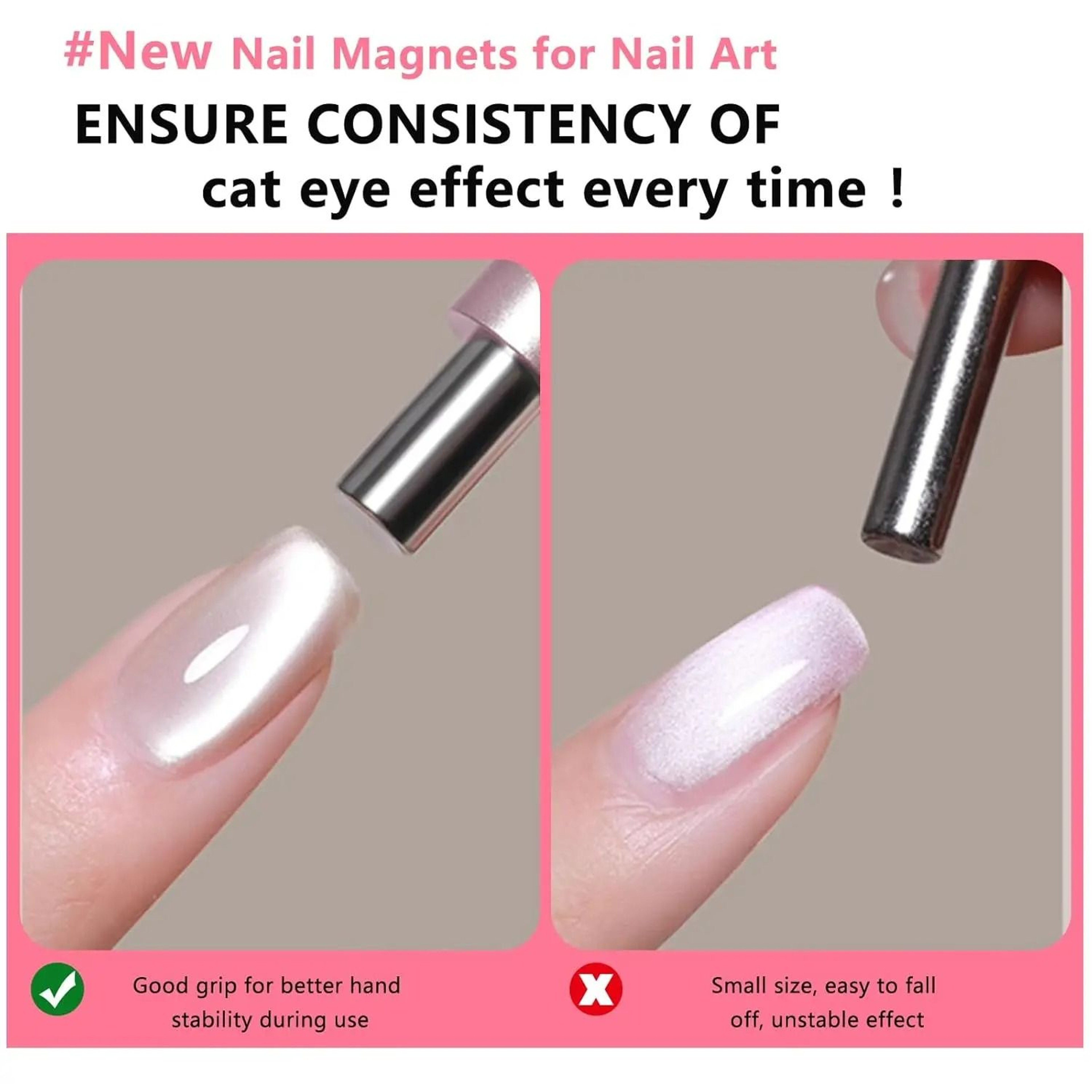 DoubleHeaded Nail Cat Eye Magnetic Ball And Magnet Stick Tool For 3D Gel Polish Art 4