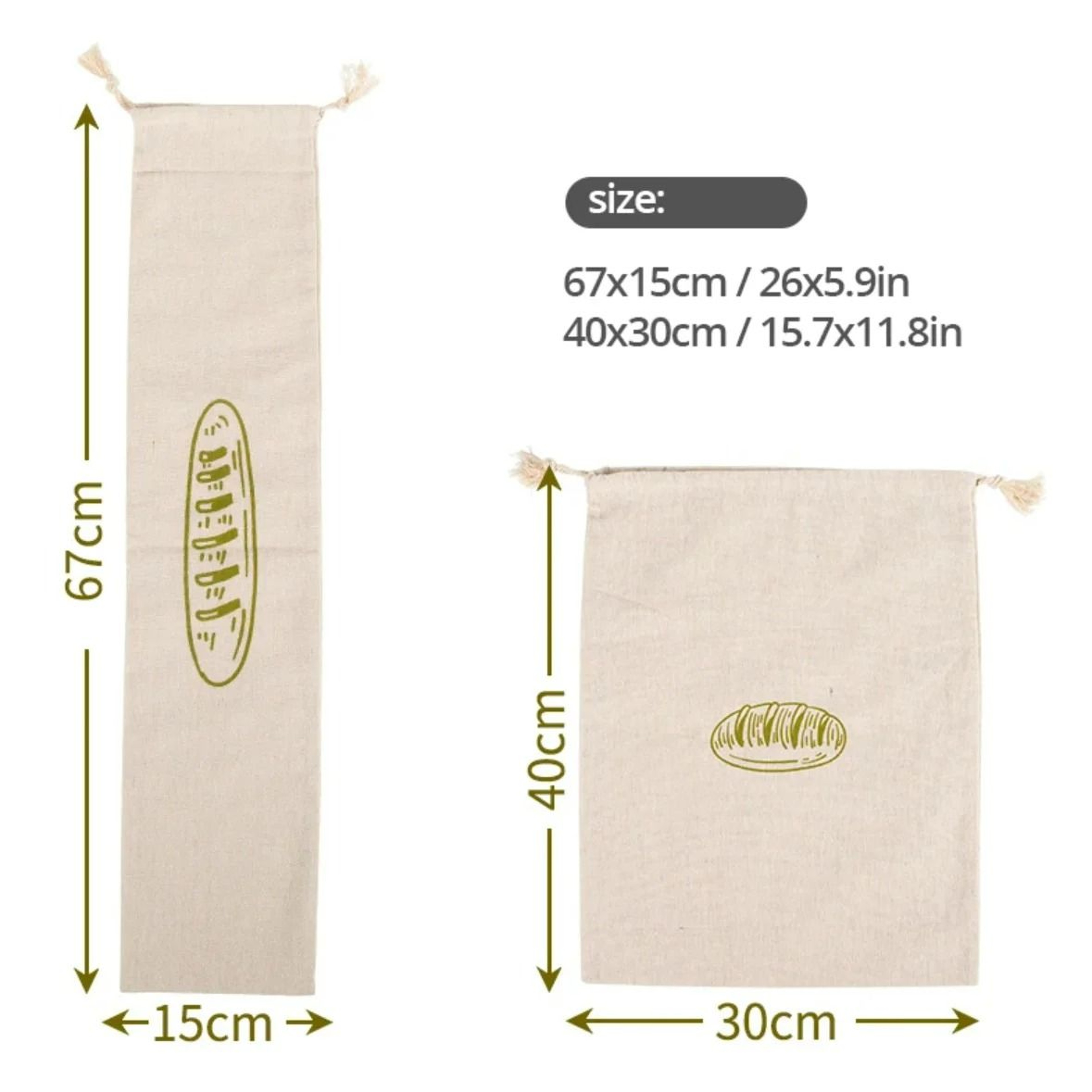 Reusable Linen Drawstring Bread Bag For Homemade Artisan Loaves And Baguettes 1