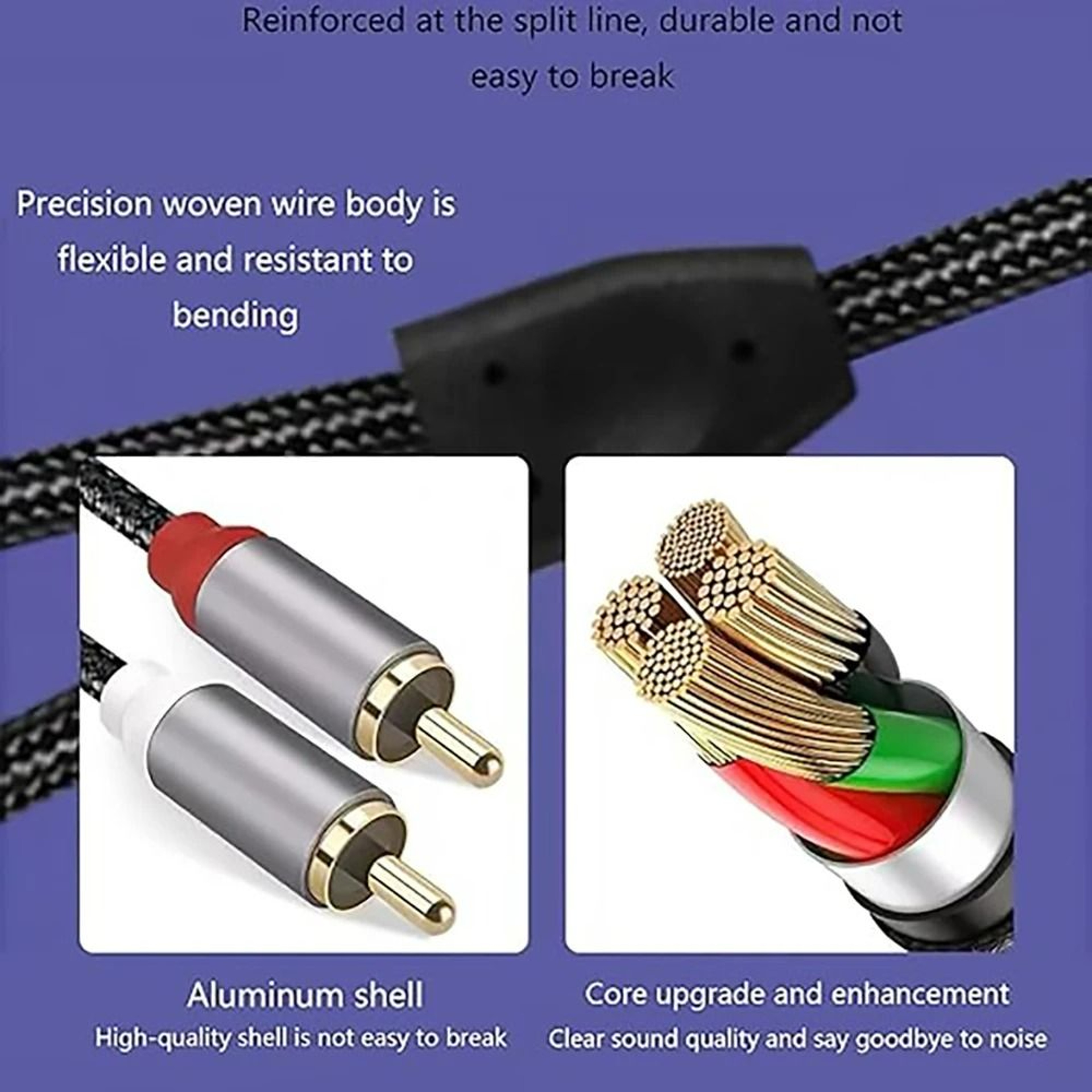 USBC To 2 RCA Audio Splitter Cable TypeC To Dual RCA Male 5