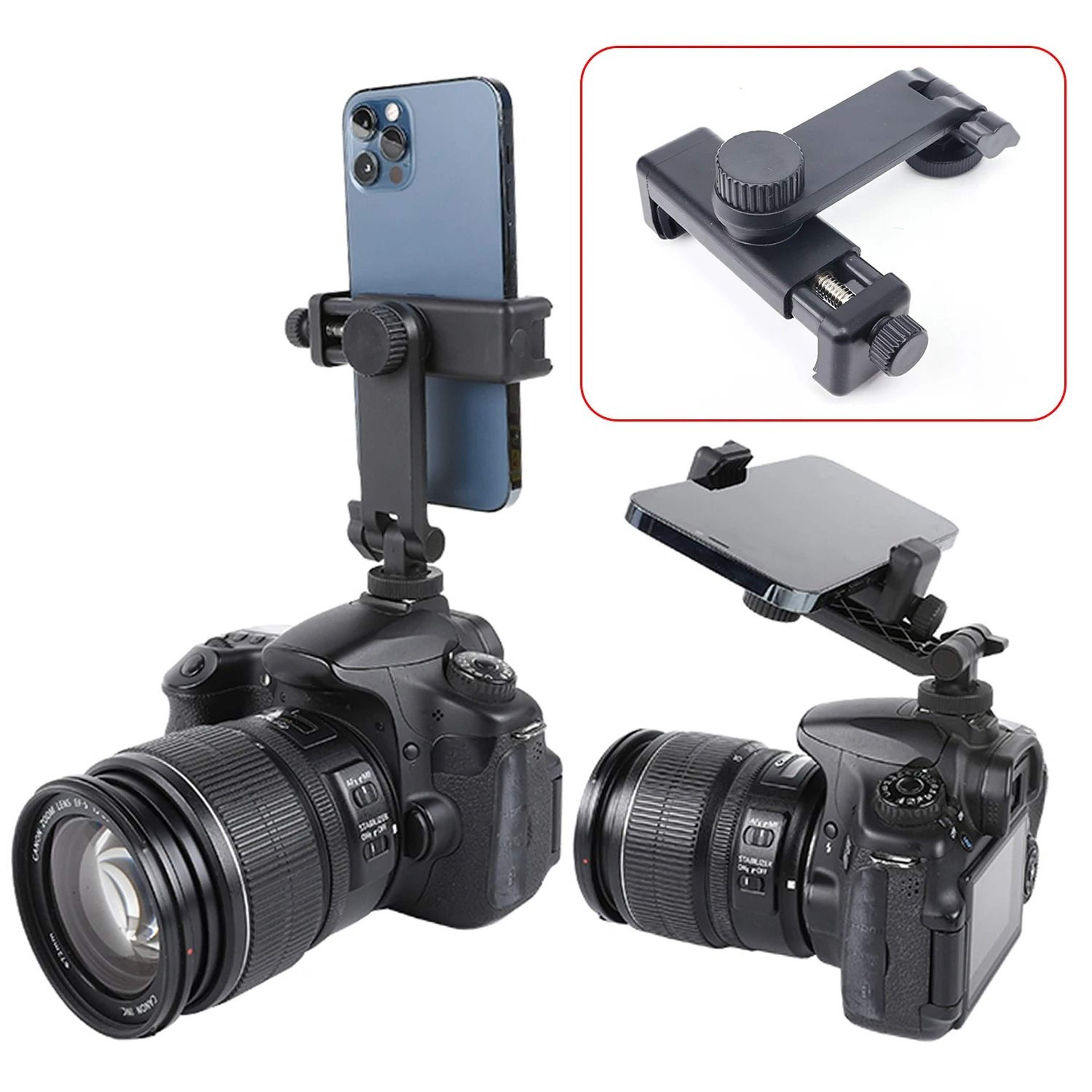 Universal Phone Tripod Mount Adapter With Adjustable Clamp Holder For Tripods  Selfie Sticks 0