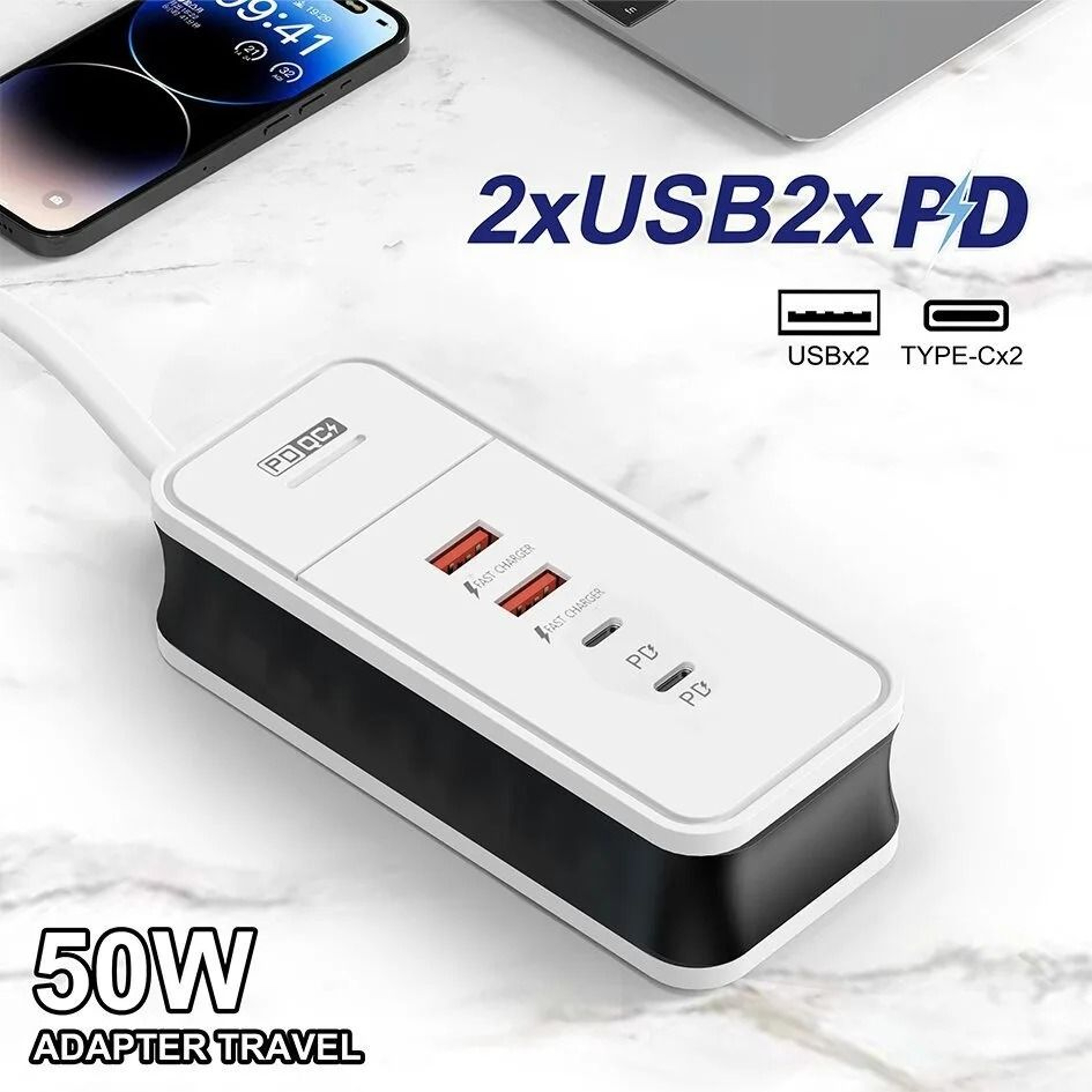 4Port USB Fast Wall Charger Adapter With Quick Charge 30 For IPhone Samsung  Xiaomi 2