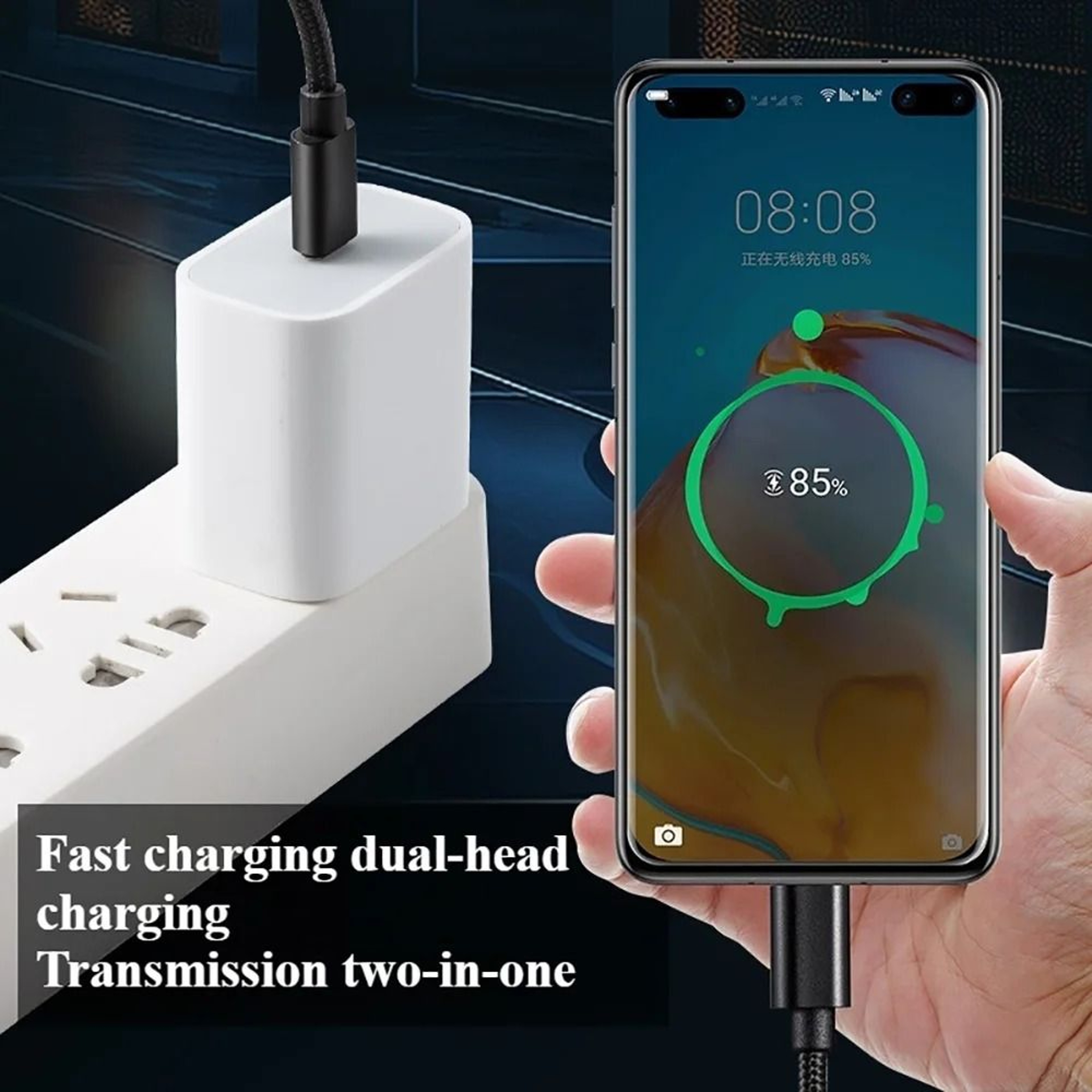 66W 5A Nylon USB C To Type C Fast Charging Cable Ultra Durable Data Cord 1