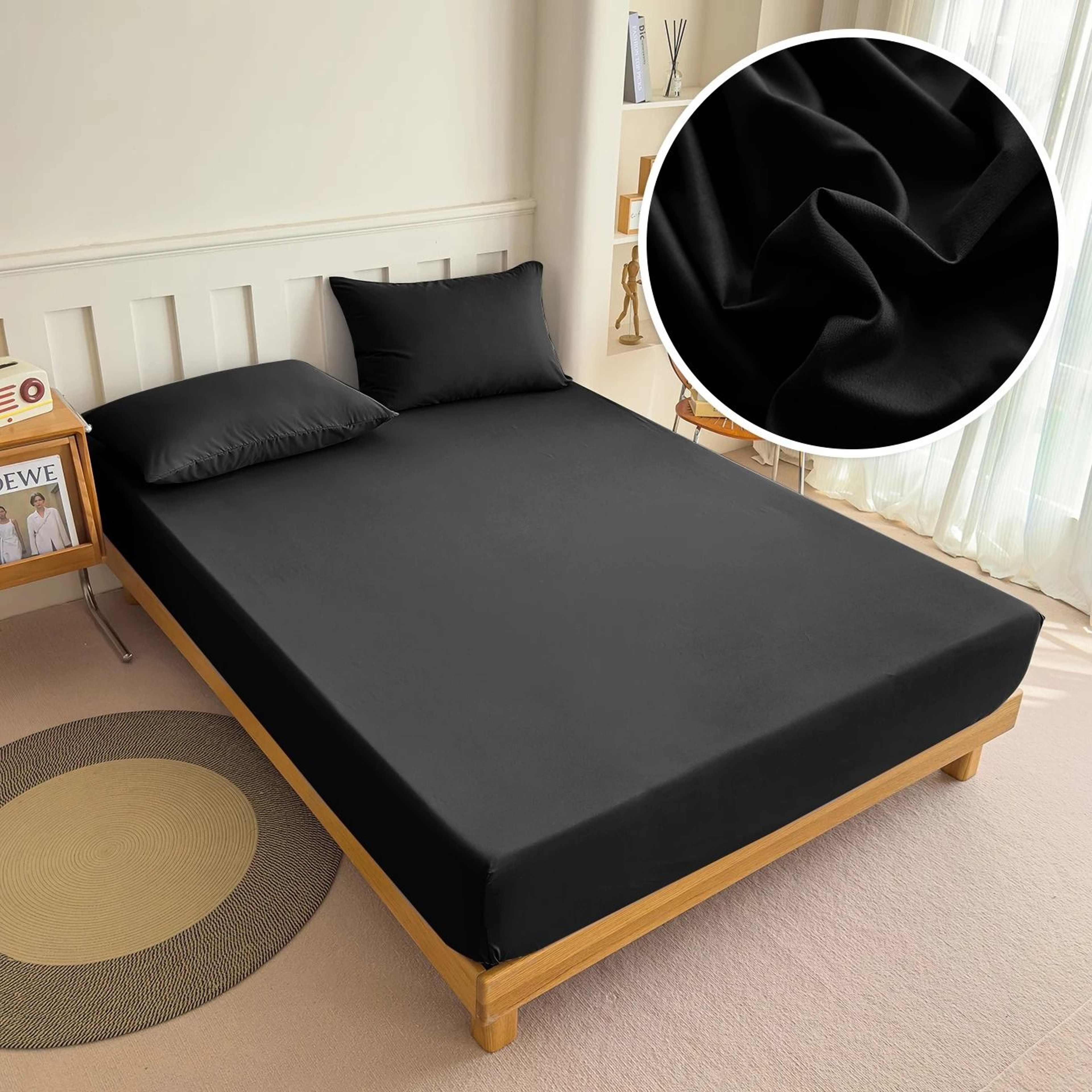 High Quality Solid Color Elastic Fitted Sheet Bed Mattress Cover 8