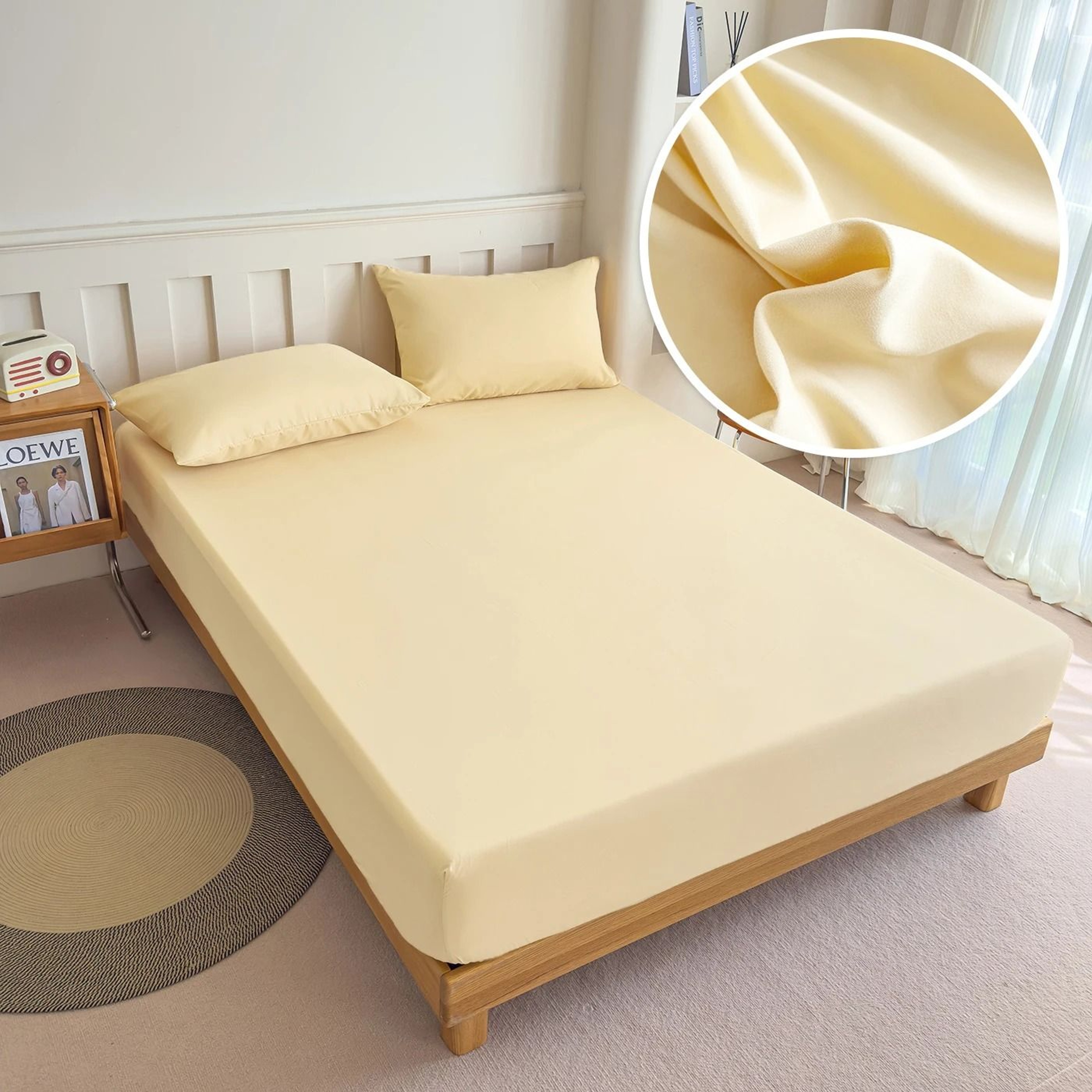 High Quality Solid Color Elastic Fitted Sheet Bed Mattress Cover 7