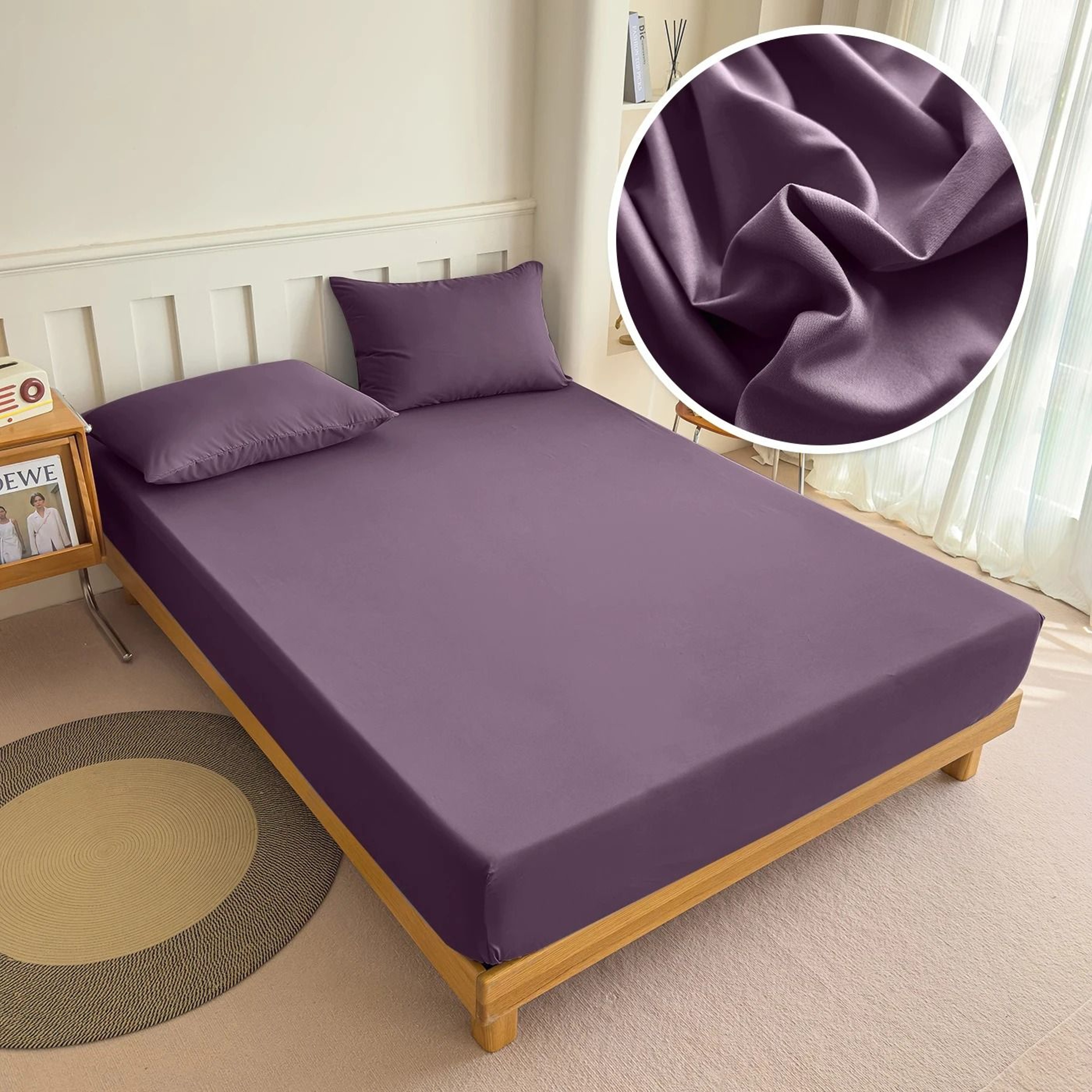 High Quality Solid Color Elastic Fitted Sheet Bed Mattress Cover 11