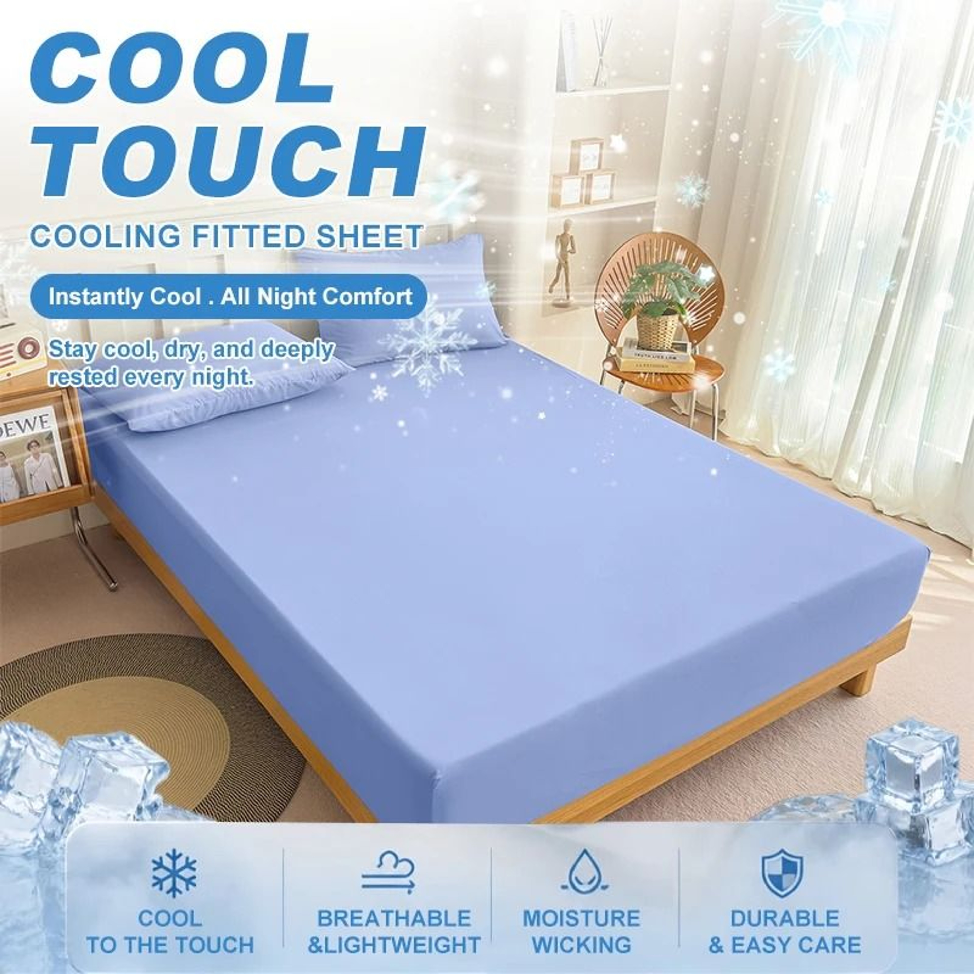 Summer Cooling Breathable Fitted Sheet With Elastic Band 6