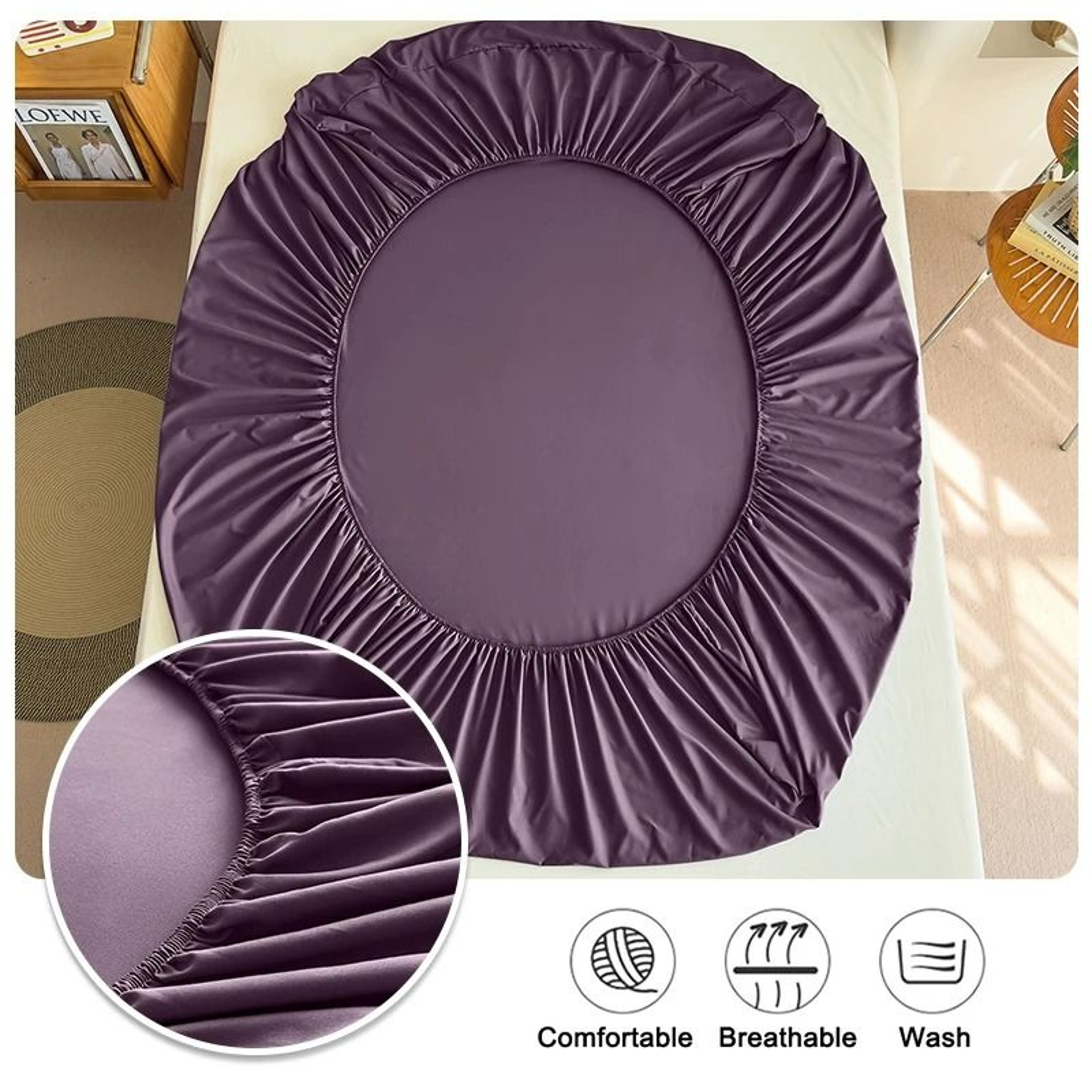 Summer Cooling Breathable Fitted Sheet With Elastic Band 4
