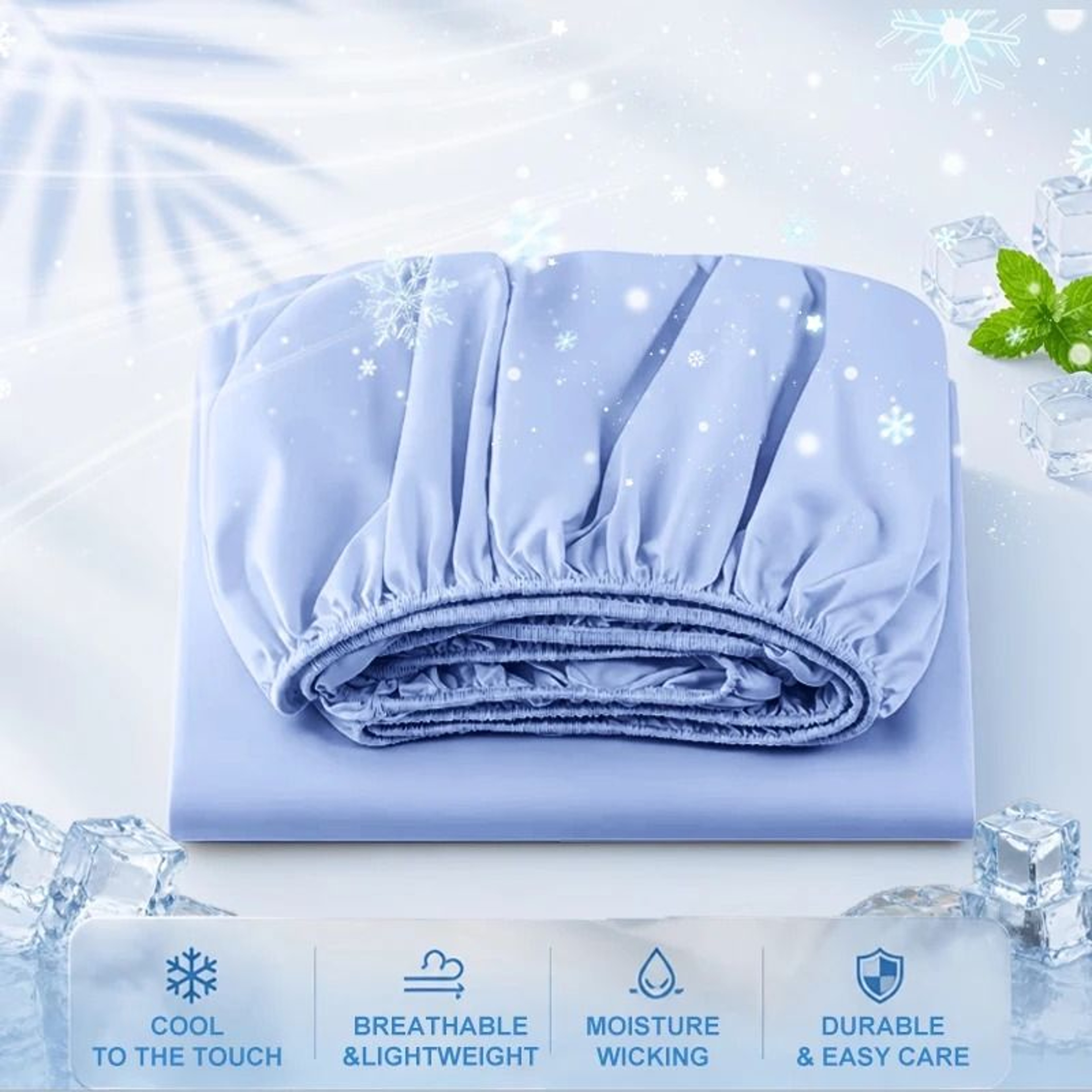 Summer Cooling Breathable Fitted Sheet With Elastic Band 9