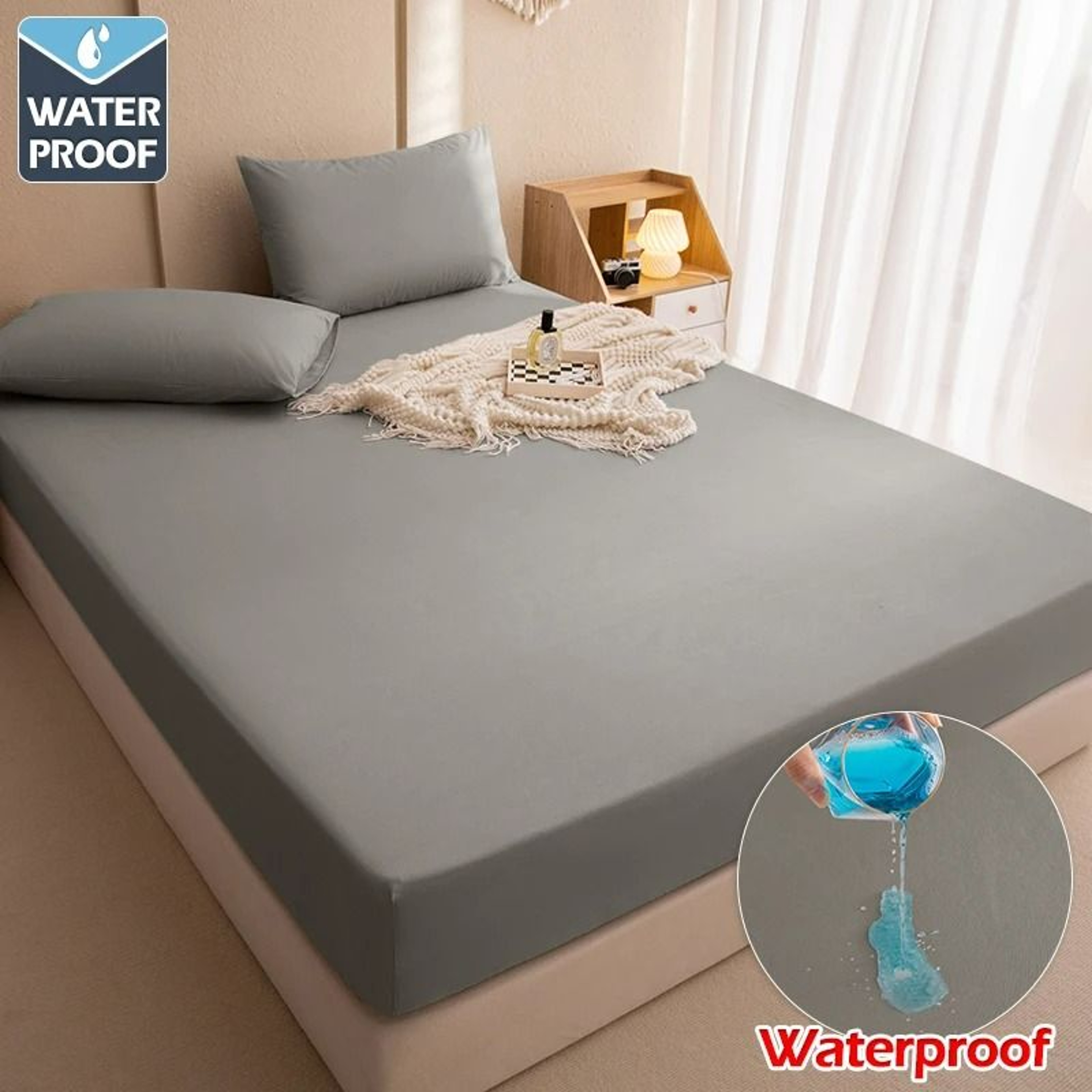 100 Waterproof Mattress Cover Elastic Fitted Sheet Protector 9