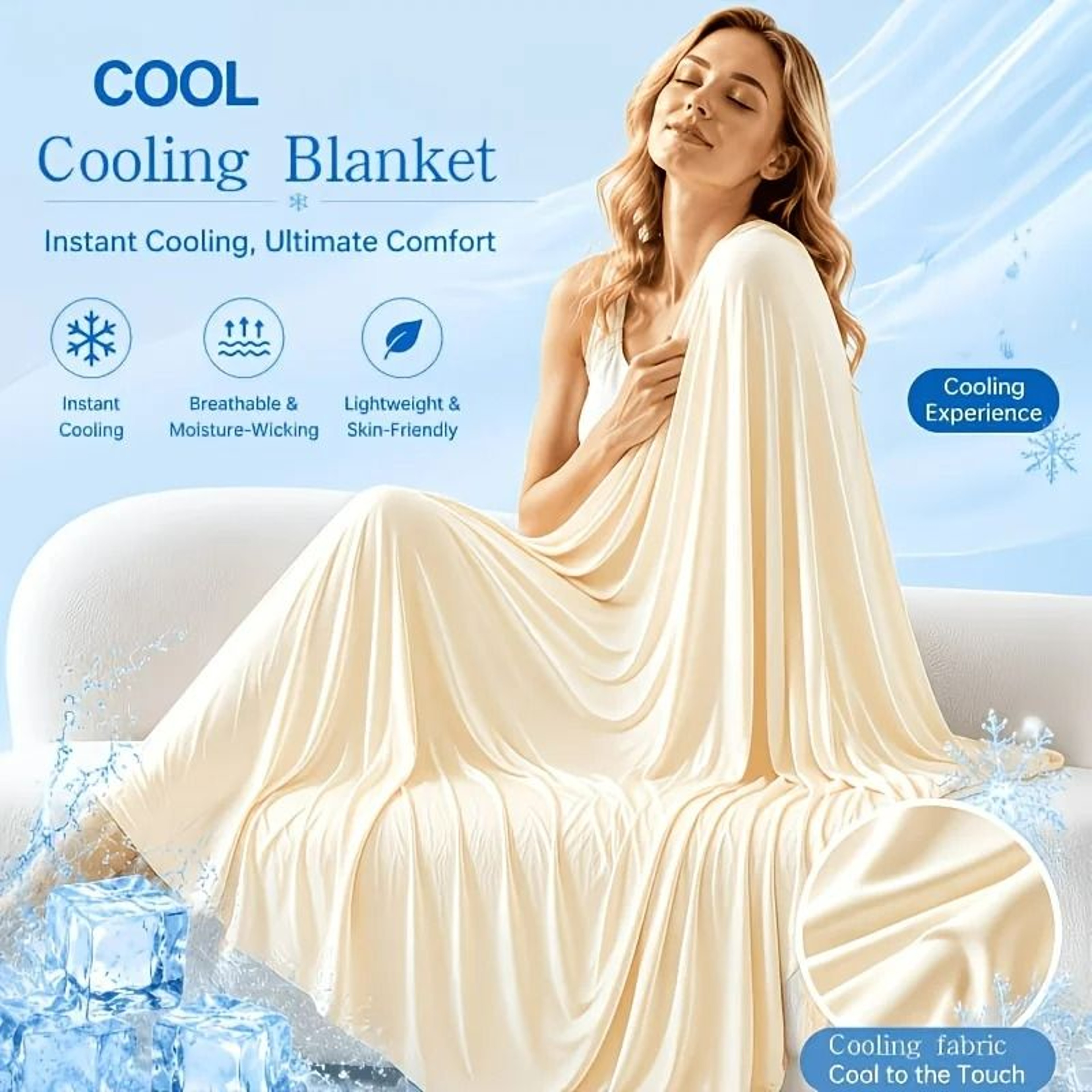 Summer Cooling Ice Silk Blanket Lightweight Breathable Air Conditioning Quilt 10