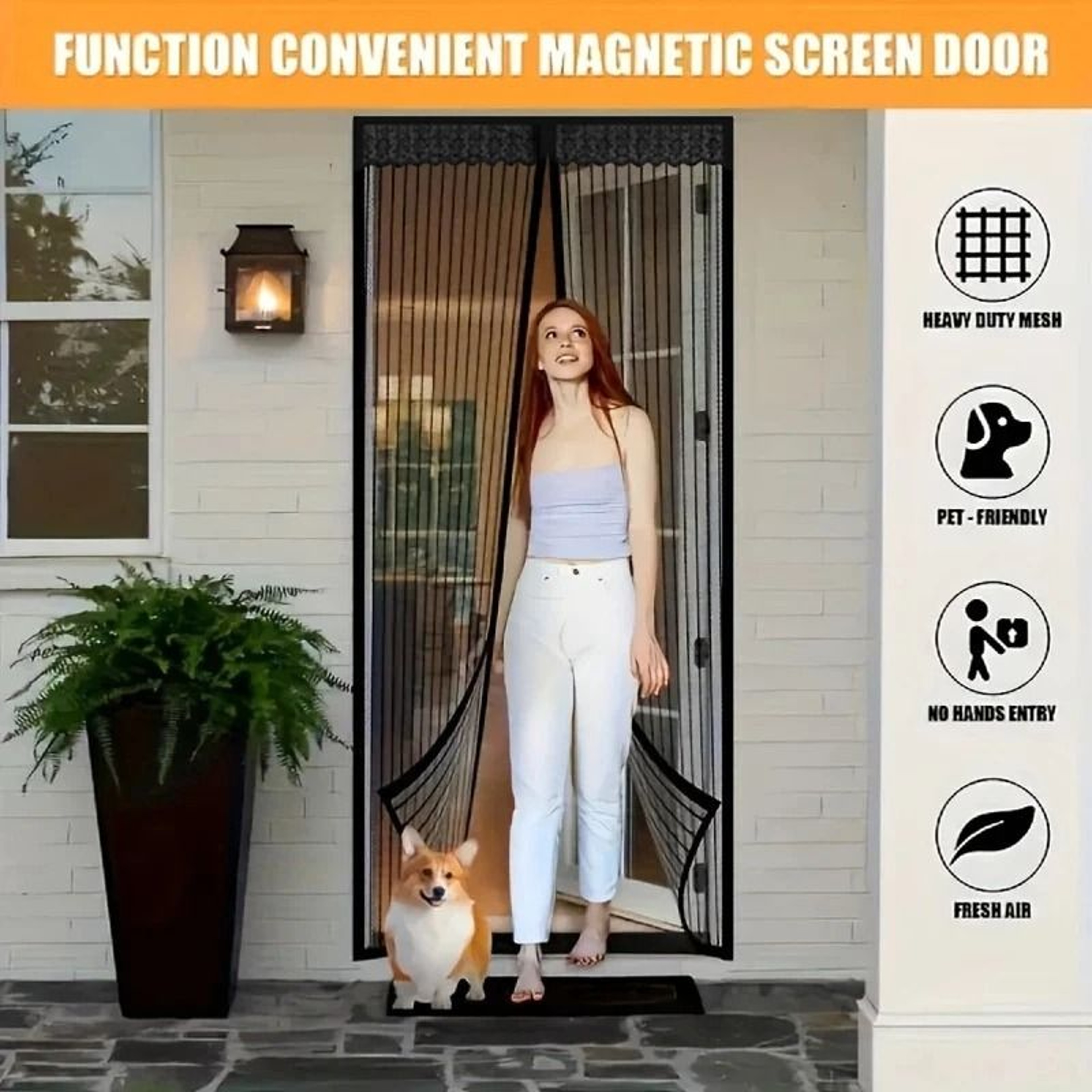 Magnetic Automatic Closing Mosquito Door Screen Net Curtain 4