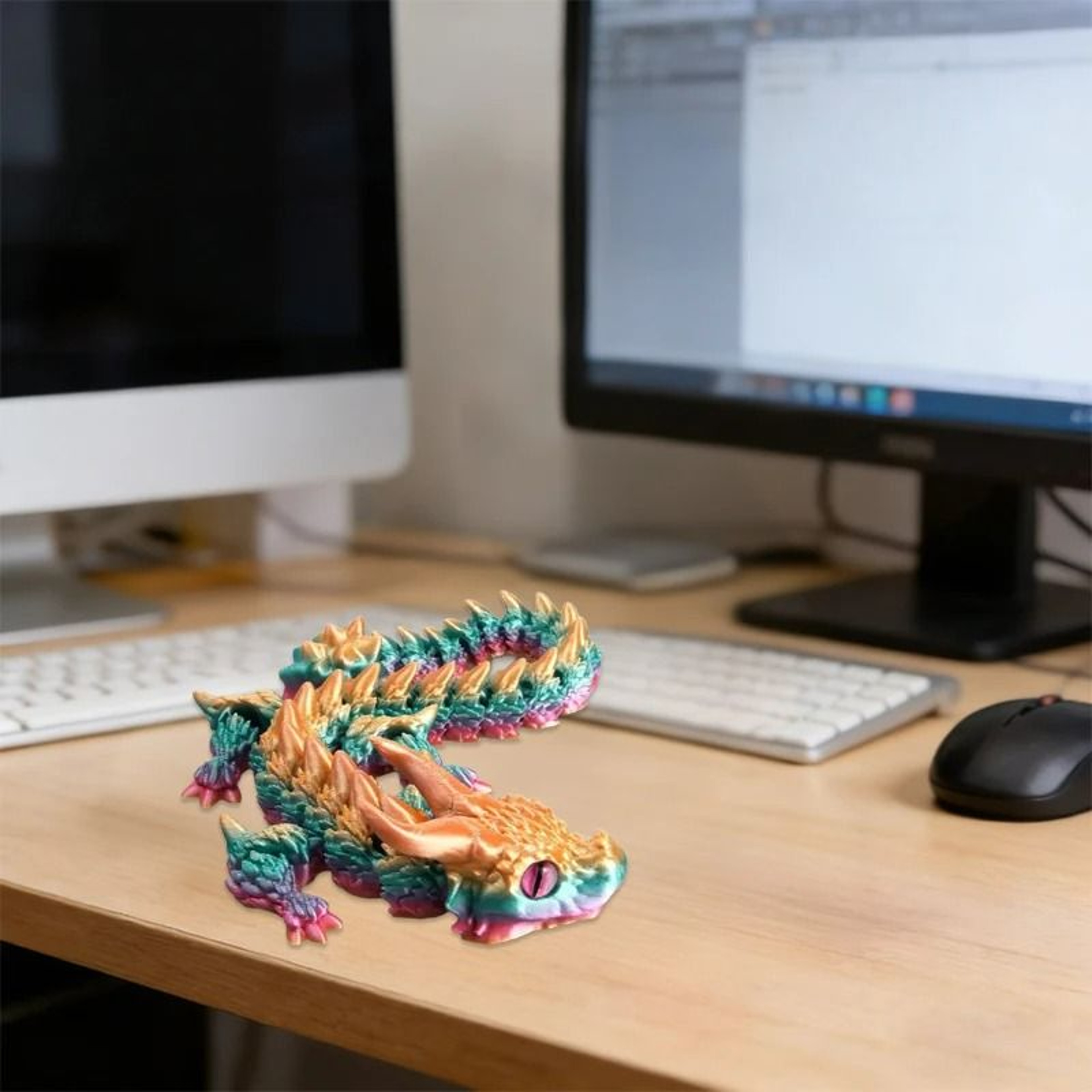 3D Printed Articulated Magic Dragon Model Movable Joint Figurine 6