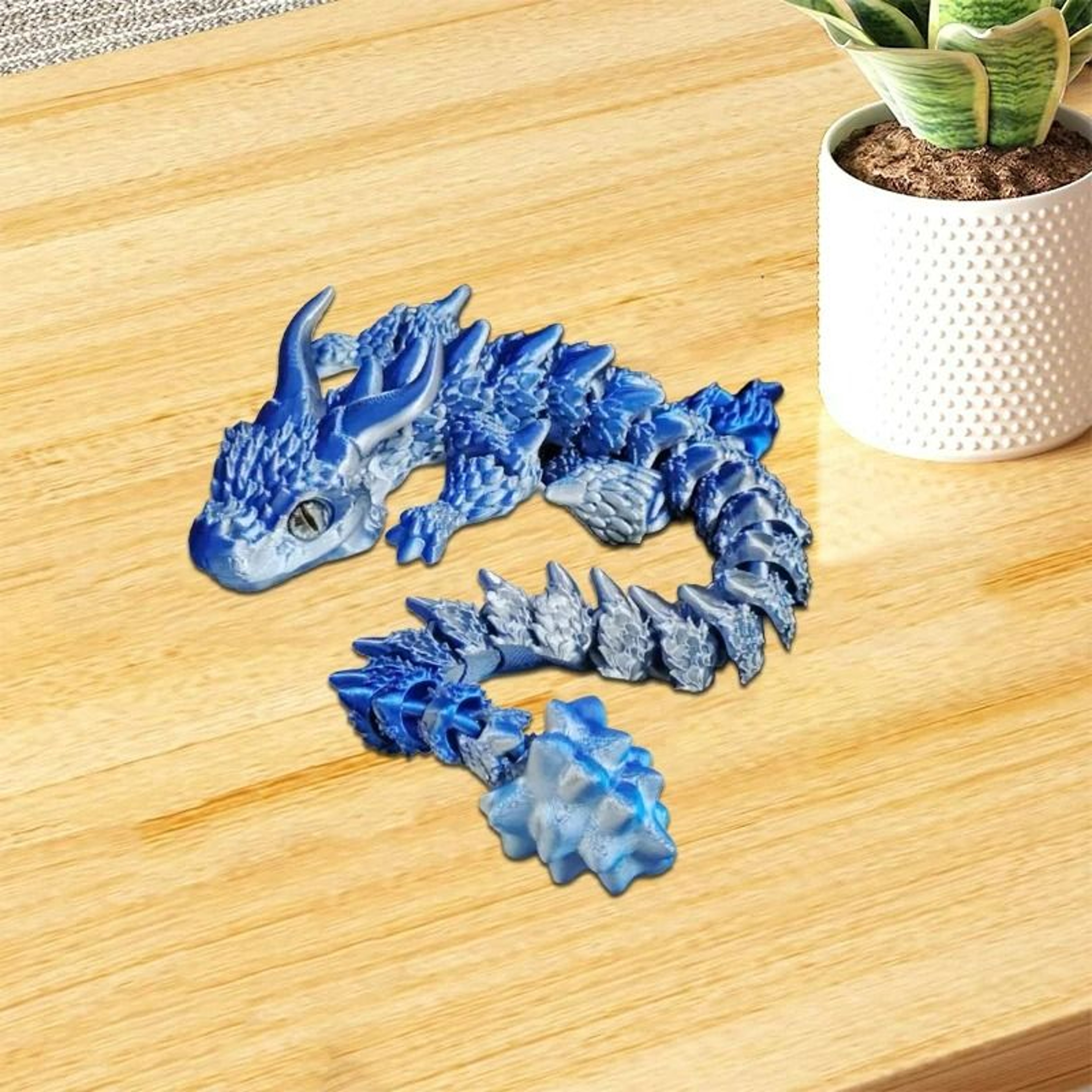 3D Printed Articulated Magic Dragon Model Movable Joint Figurine 5