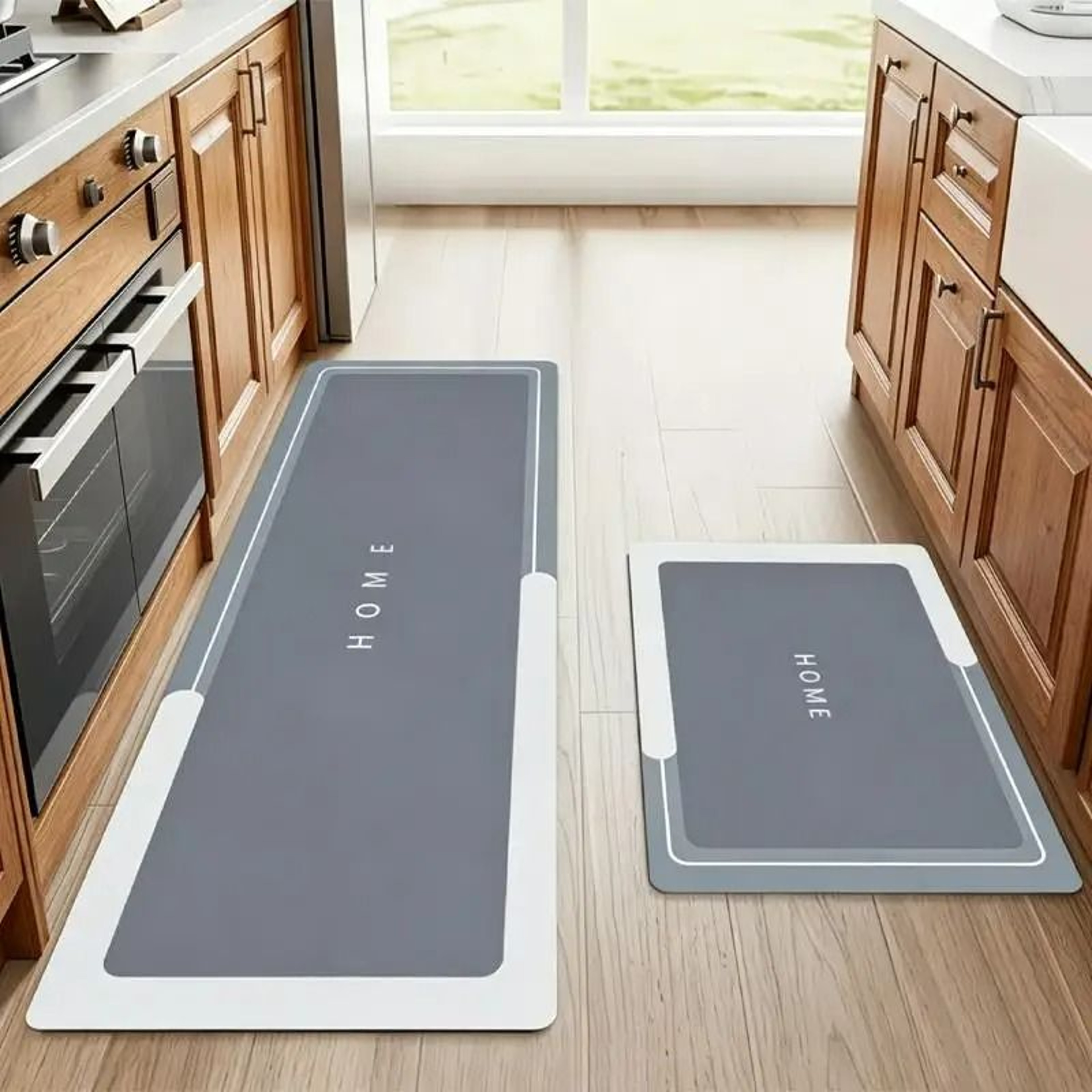 2Pcs Set Diatomite Absorbent NonSlip QuickDry Bath And Kitchen Rugs 0