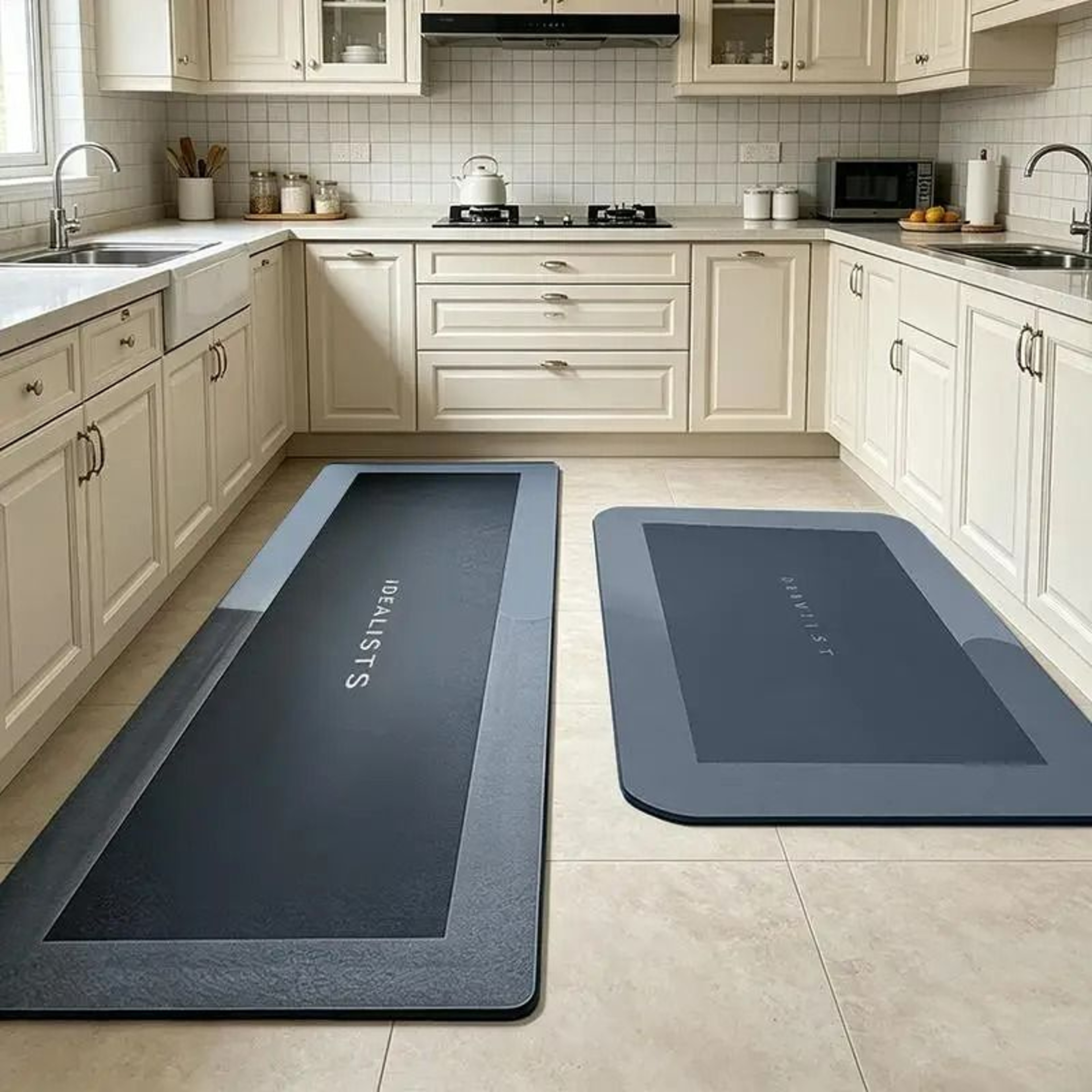 2Pcs Set Diatomite QuickDry Absorbent Kitchen  Bath Mats 6