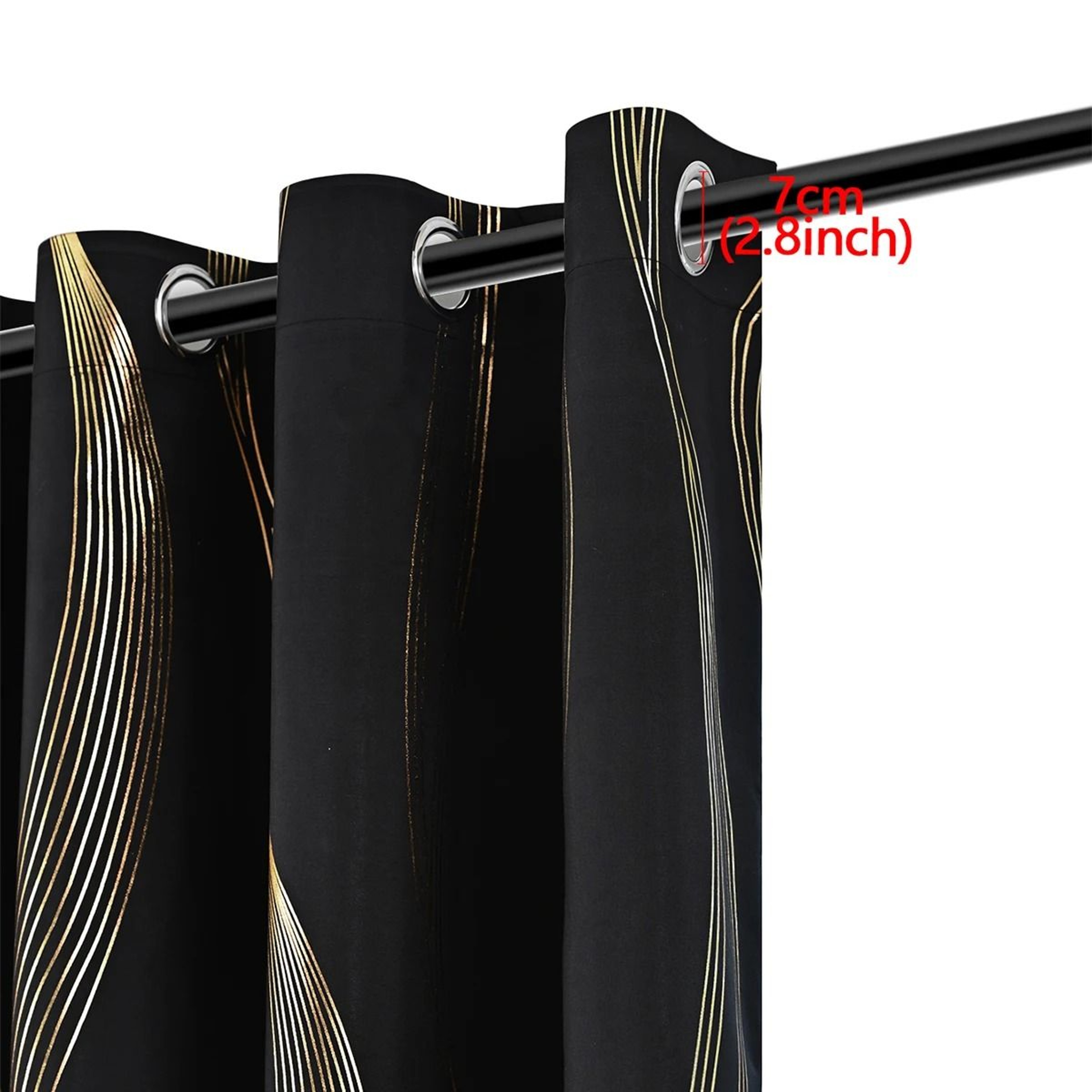 Luxury Gold Foil Printed 100 Blackout Curtain 3