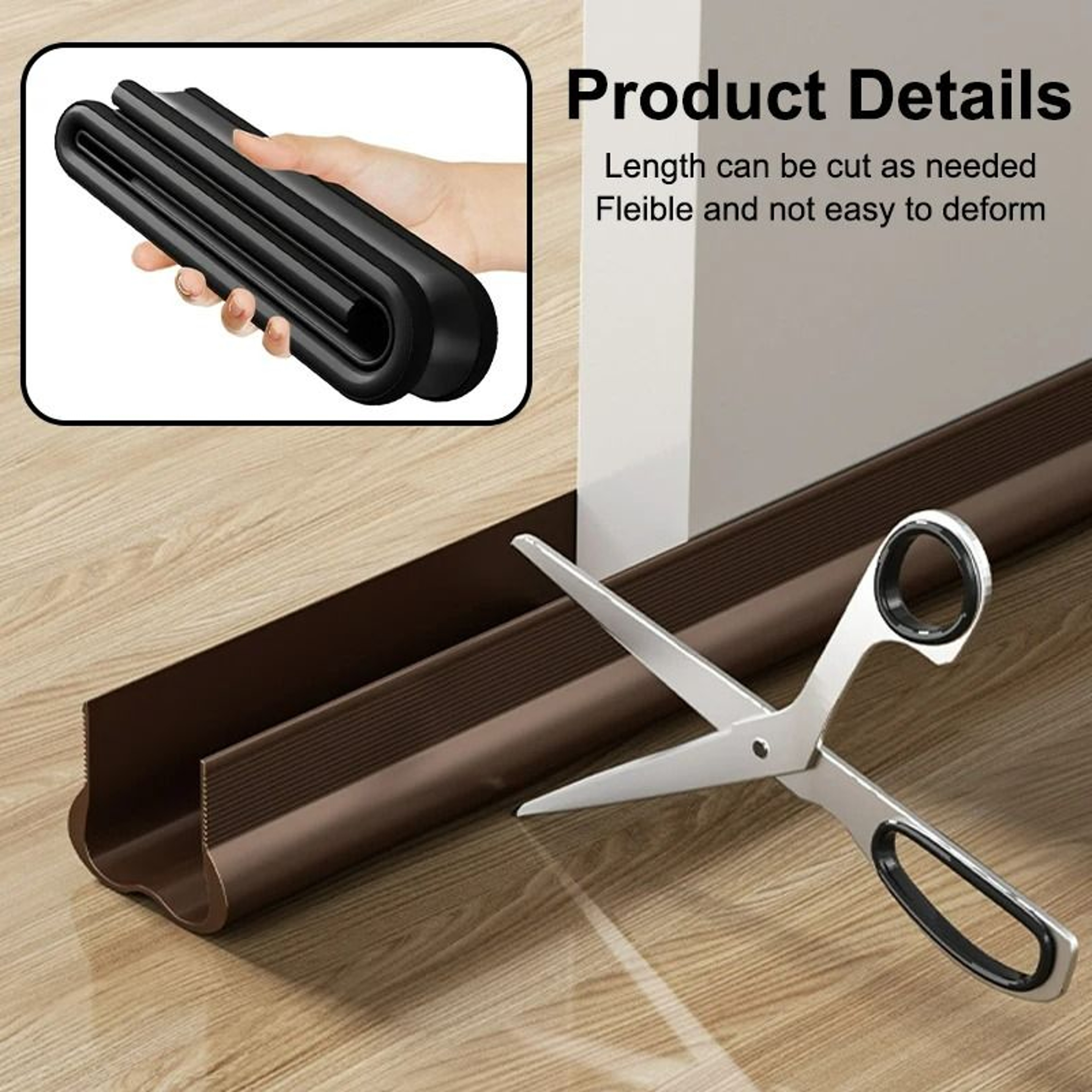 Cuttable Flexible Door Bottom Draft Stopper  Weather Strip 2