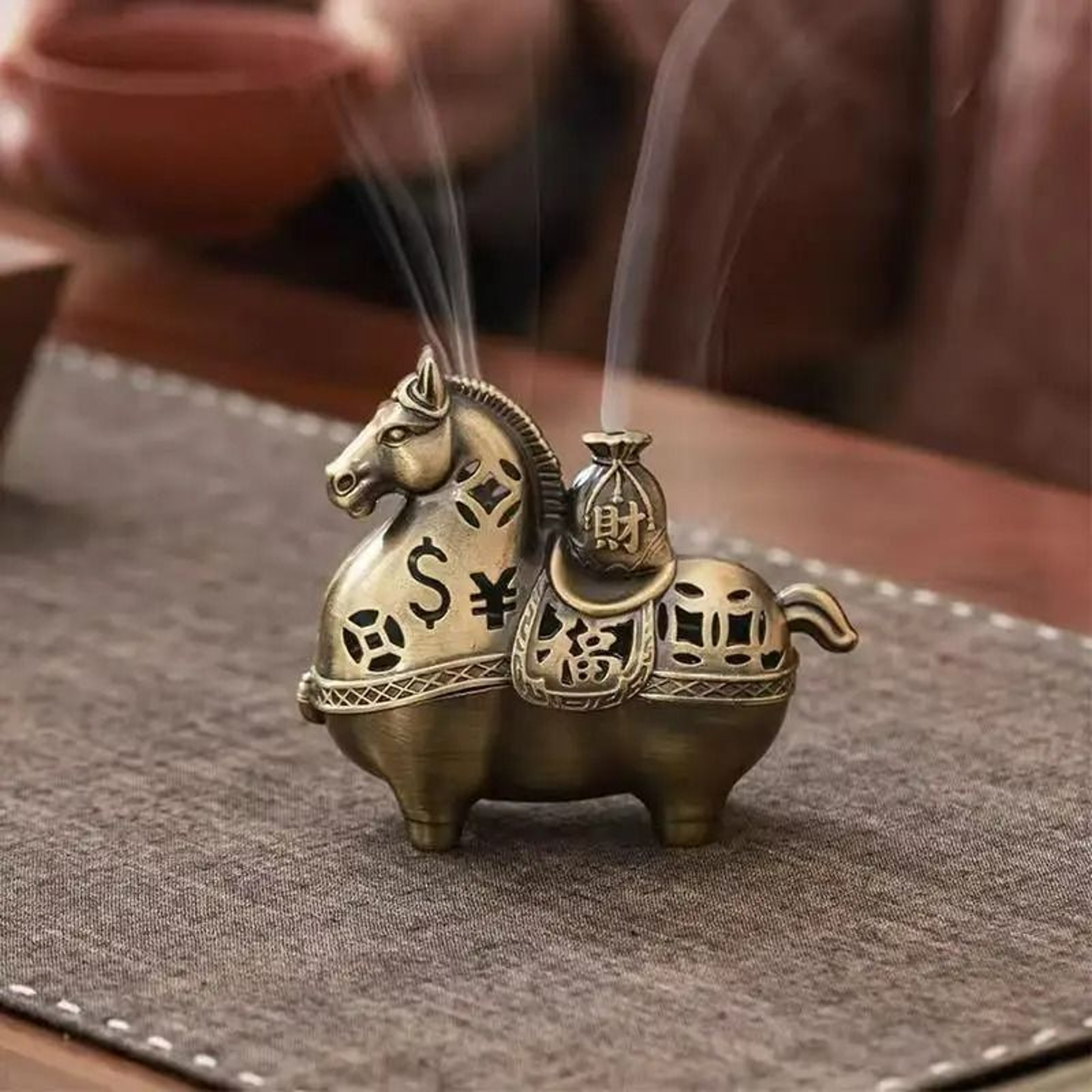 Mini Alloy Fat Horse Incense Burner 4