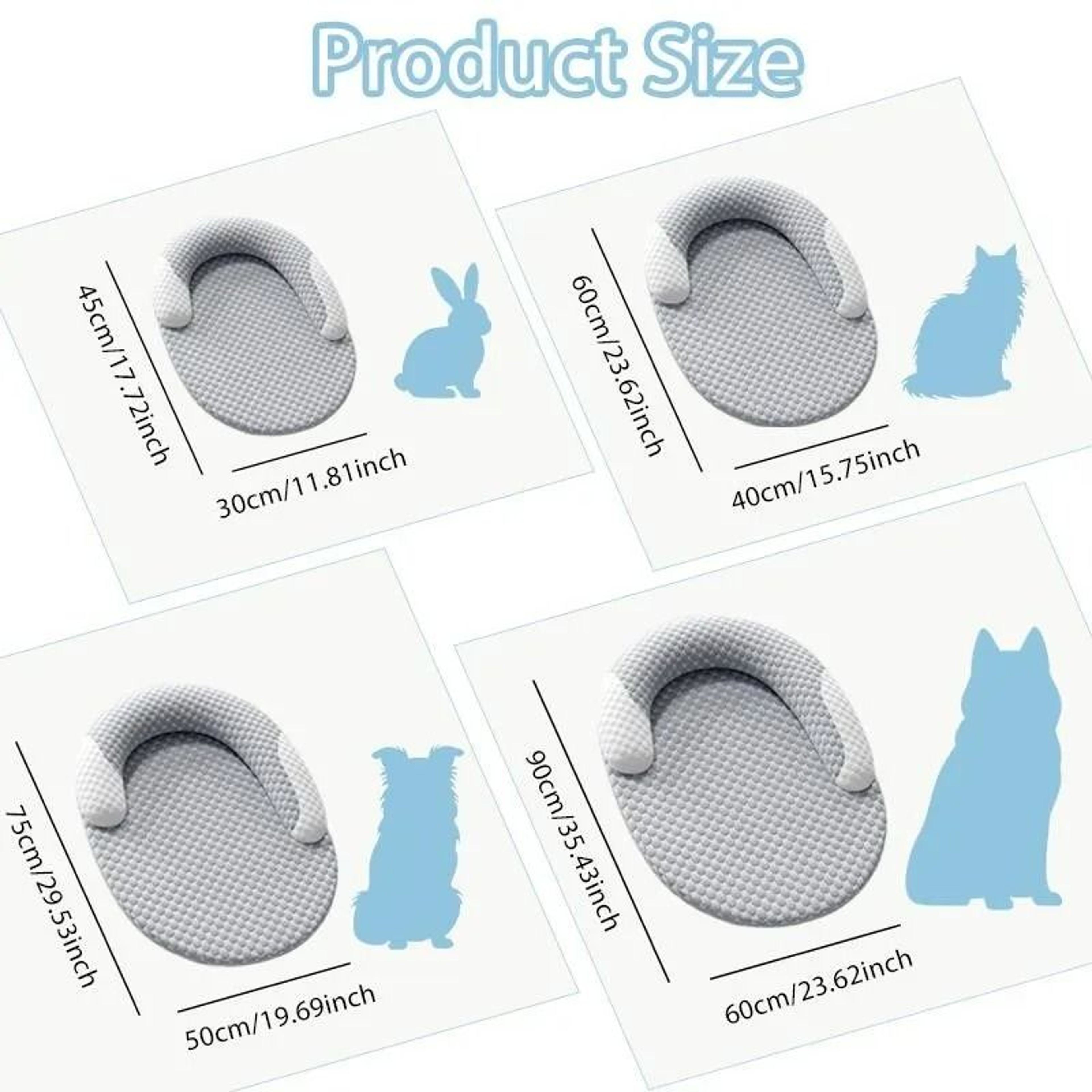 Summer Cooling Ice Silk Oval Pet Bed  Cushion 3
